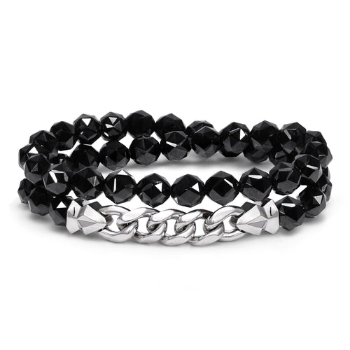 Black Spinel Double Wrap Bracelet Bracelets AWNL S