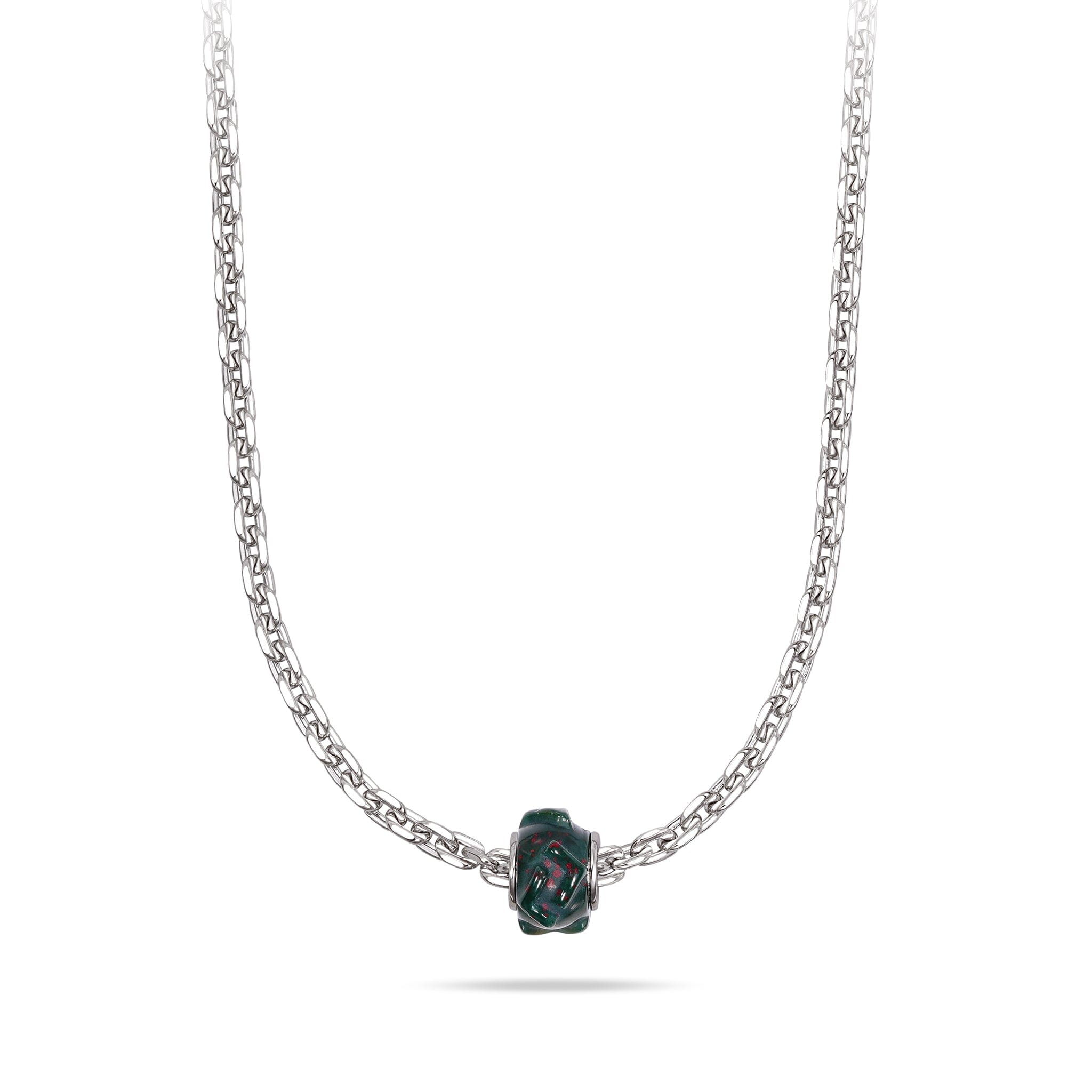 Silver Chain Necklace with Bloodstone for Men | AWNL Stockholm