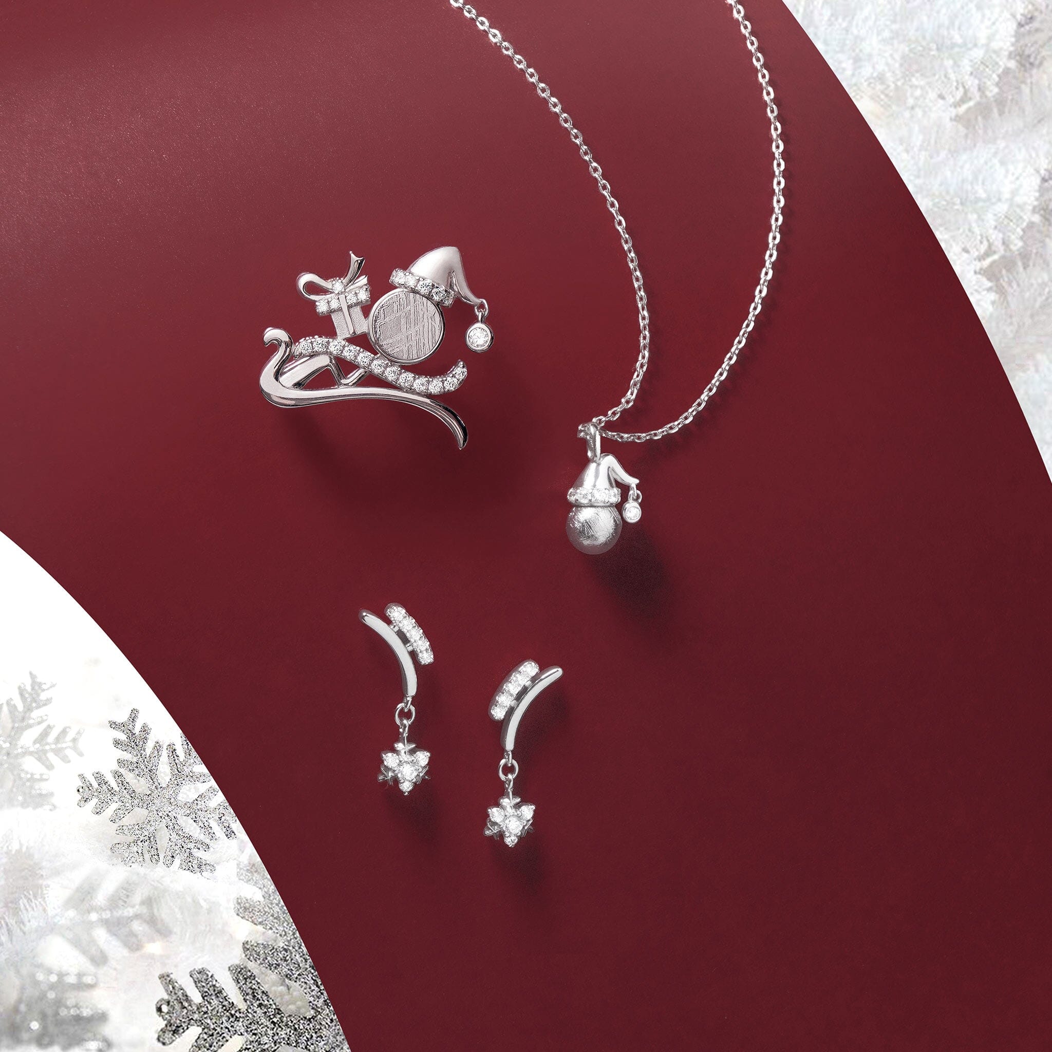 Christmas Santa Hat Meteorite Necklace Necklaces AWNL