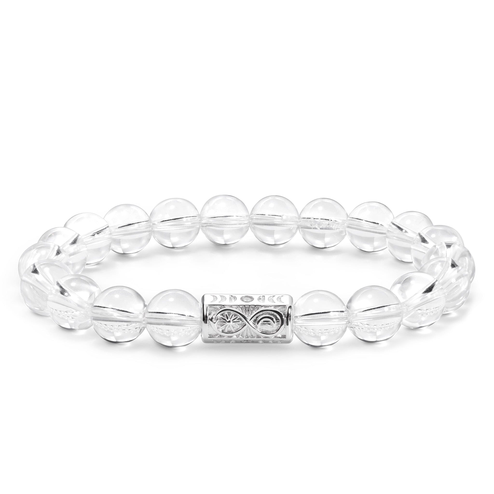 Clear Quartz Beaded Stretch Bracelet for Men | AWNL Stockholm