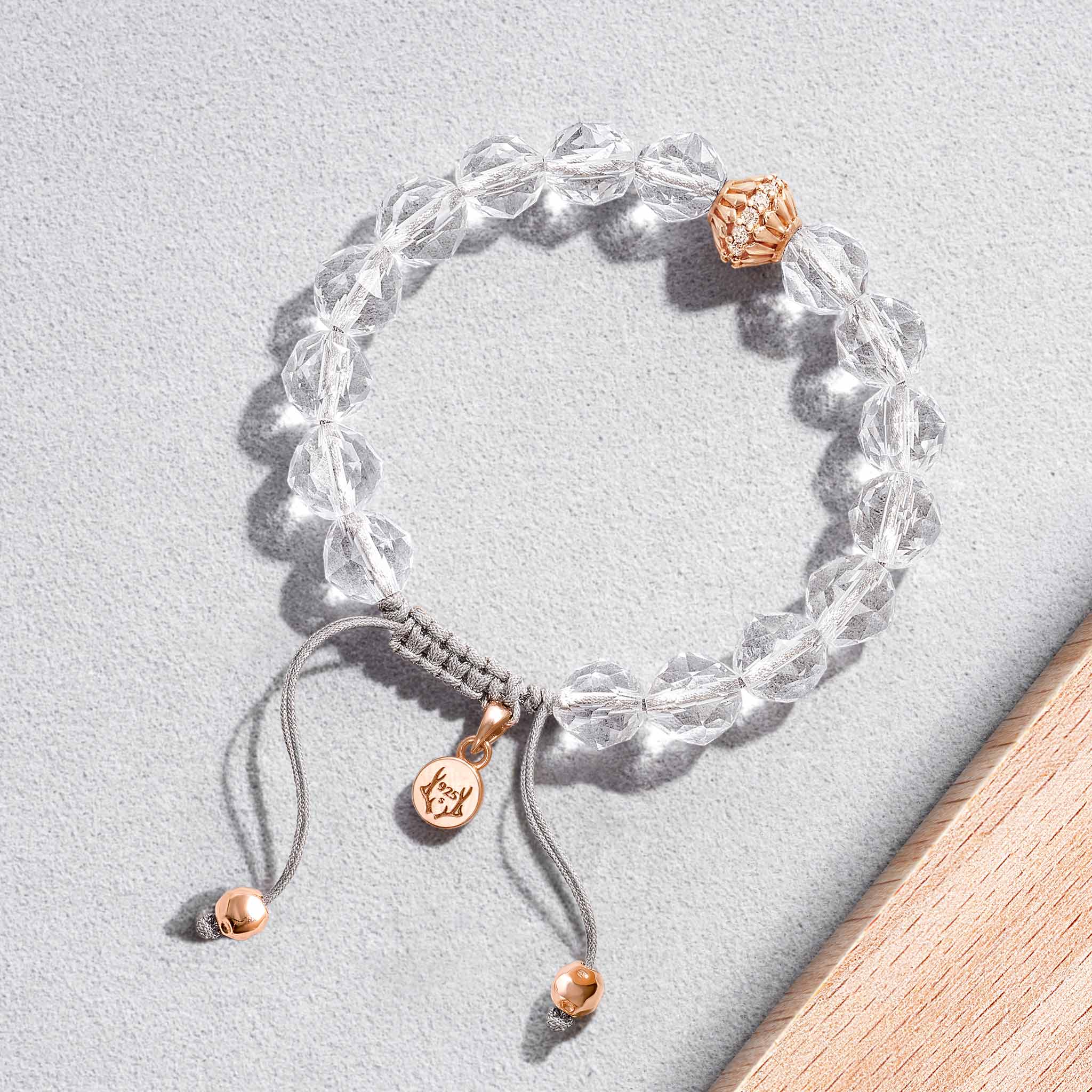 Cloudberry Clear Quartz Macrame Bracelet Bracelets AWNL
