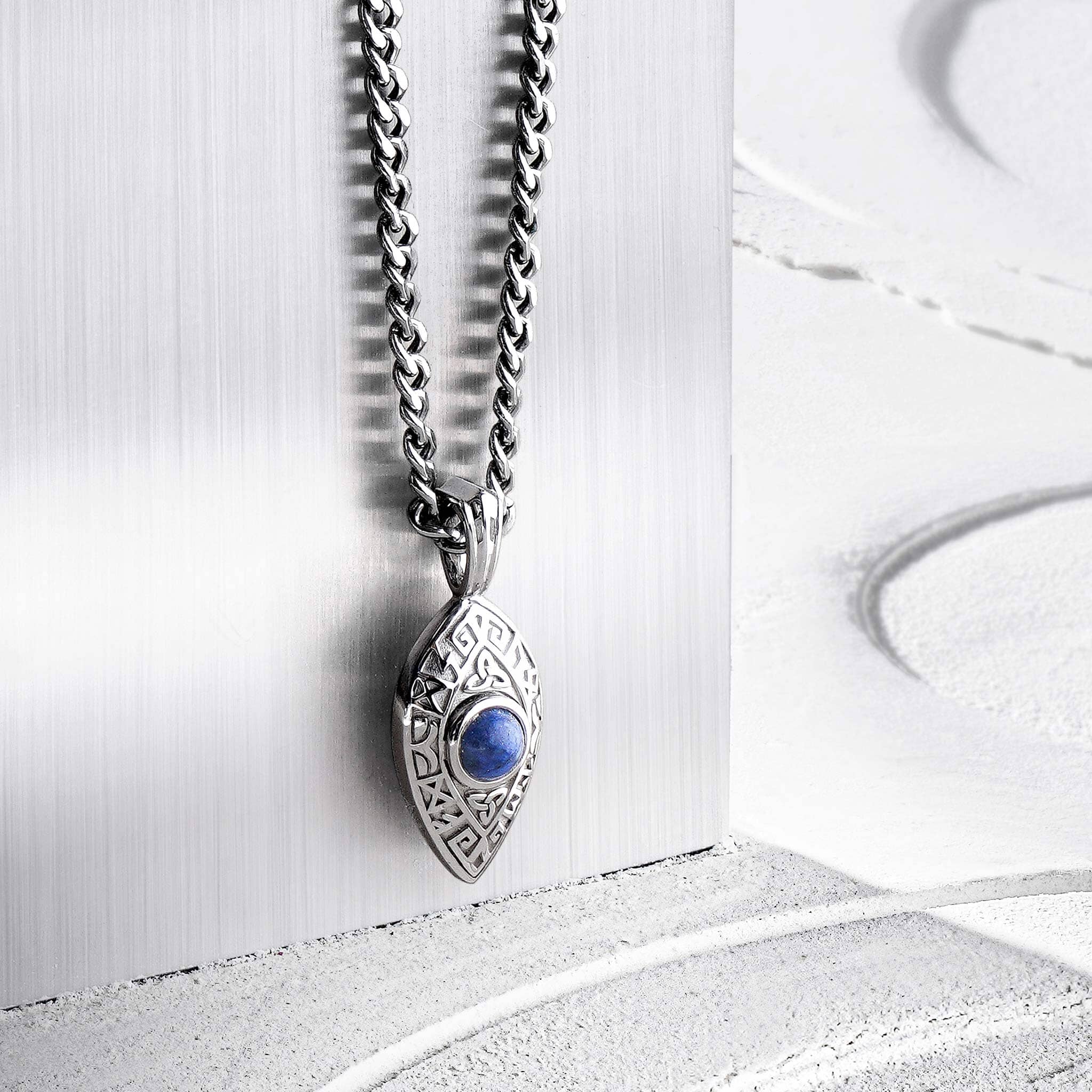 Dumortierite Celtic Rune Necklace Necklaces AWNL