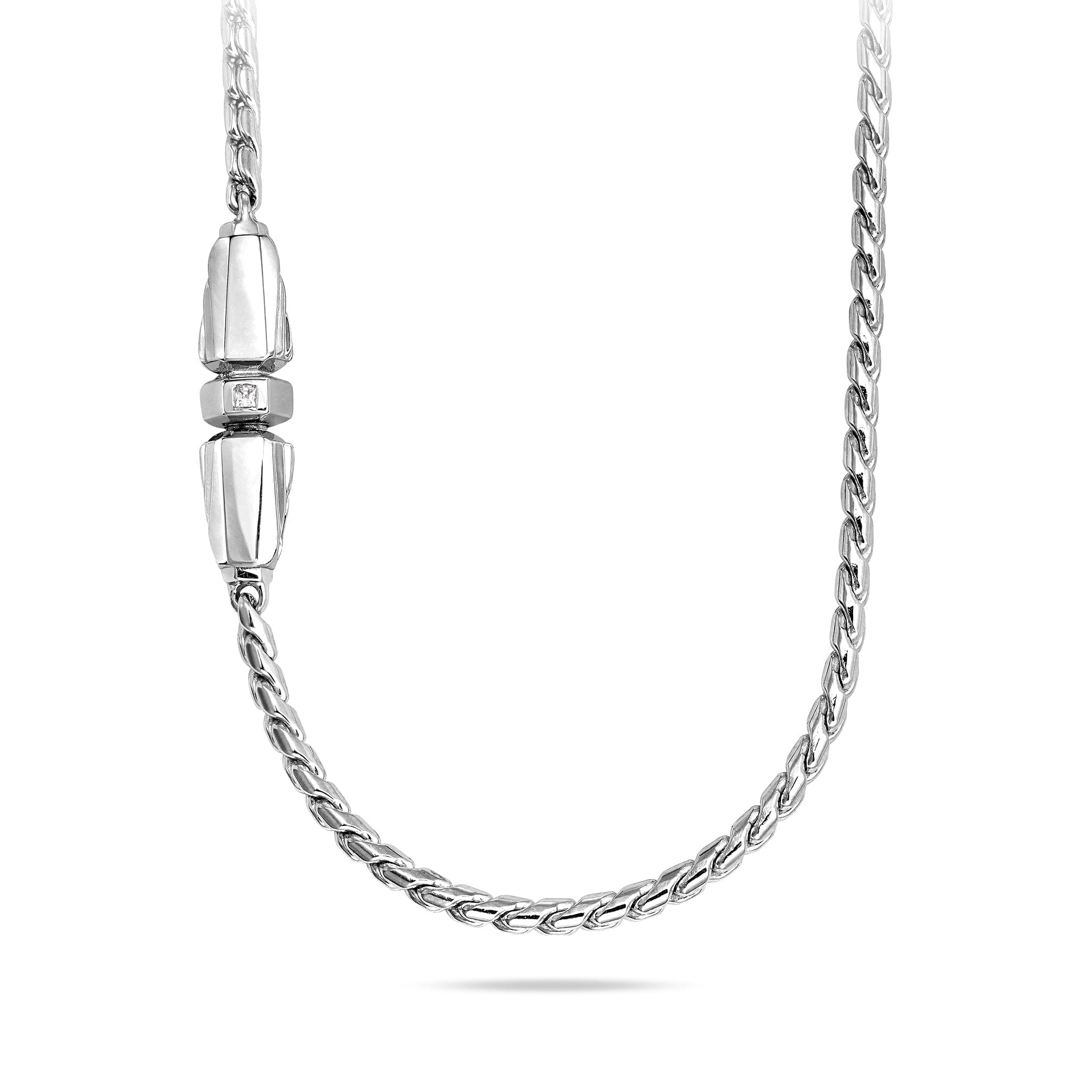 Feather Clasp Silver Chain Necklace Chains AWNL 55cm