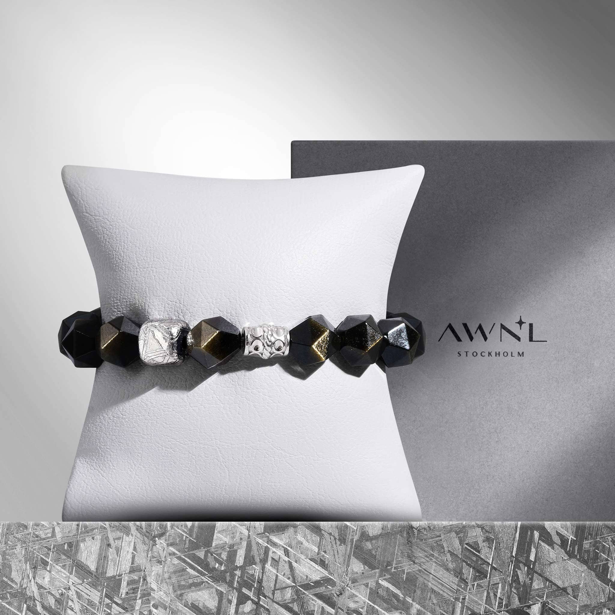 Flex-Lock Bracelet Golden Obsidian & Meteorite Bracelets AWNL
