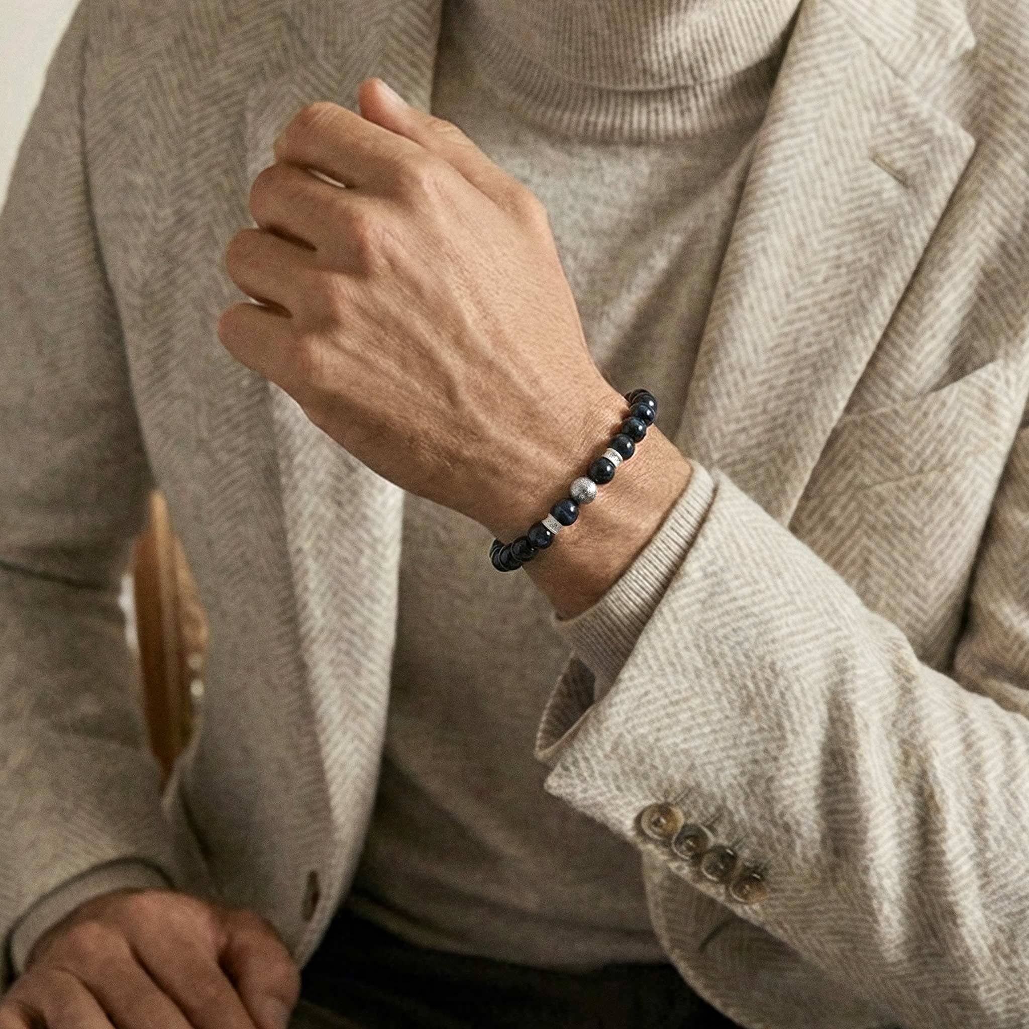 Flex-Lock Rune Bracelet Meteorite & Hawk Eye /M Bracelets AWNL