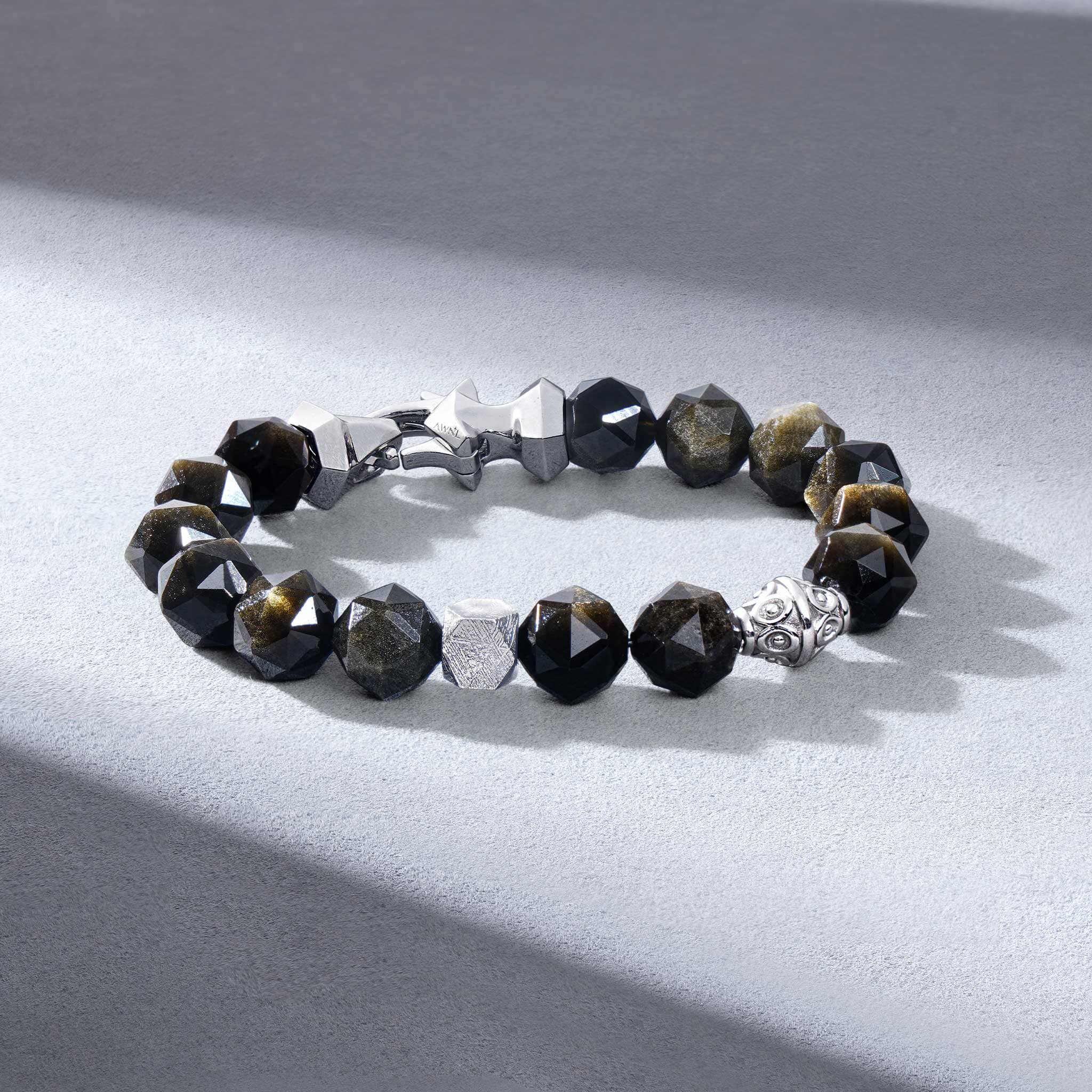 Golden Obsidian & Meteorite Anchor Bracelet Bracelets AWNL