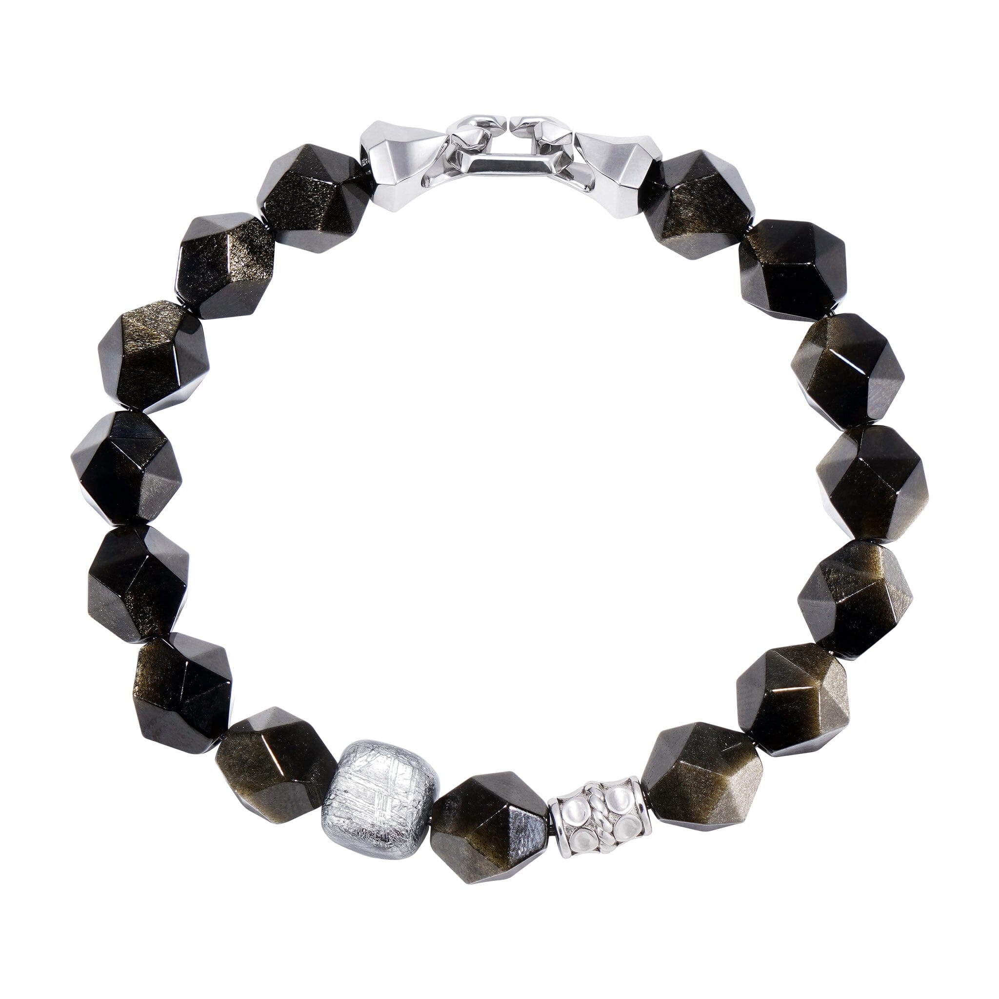 Golden Obsidian & Meteorite Bracelet Bracelets AWNL