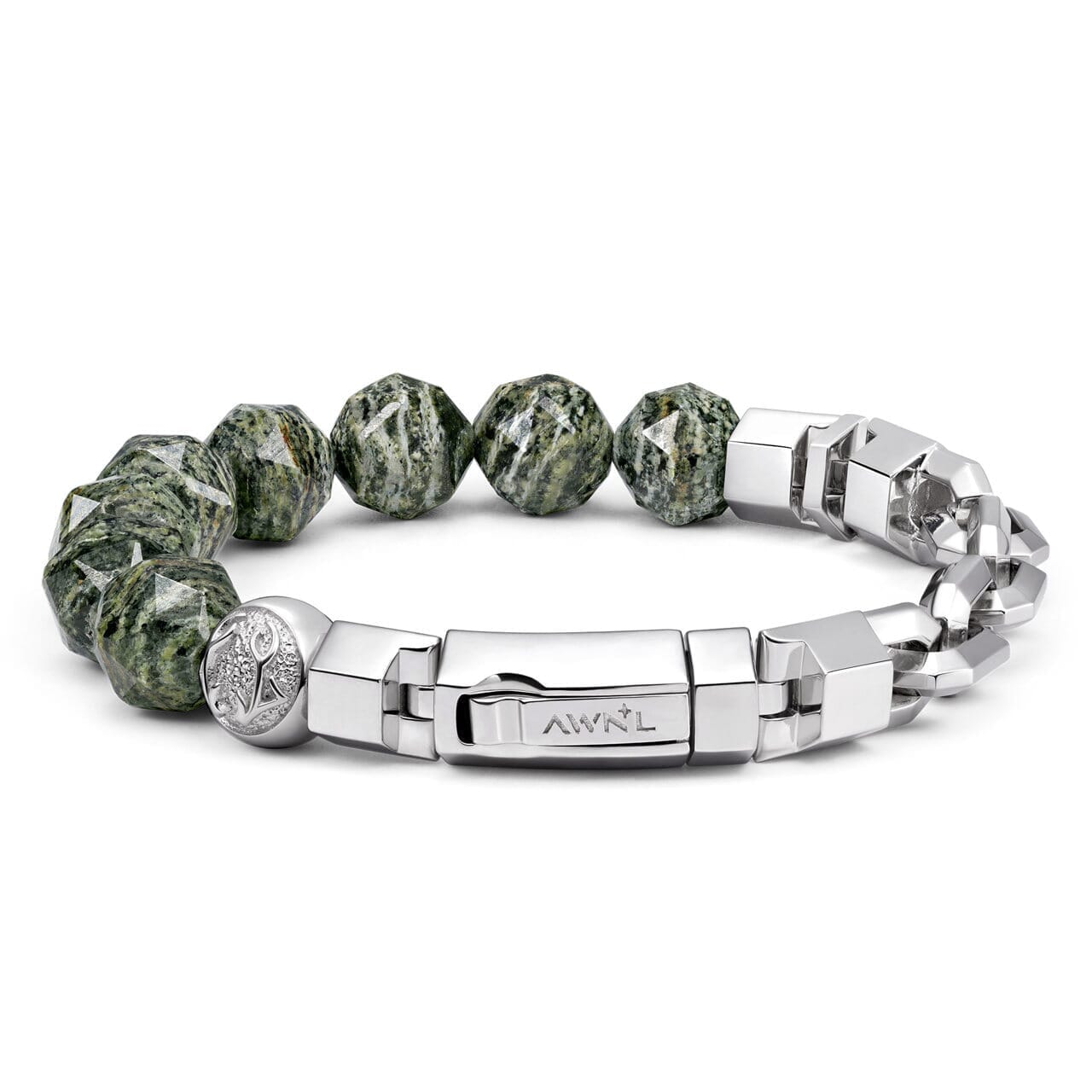 Green Zebra Jasper Half-Chain Bracelet for Men | AWNL Stockholm