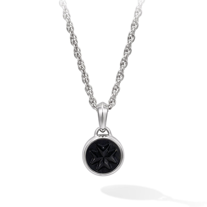 Hawk Eye Maltese Cross Necklace