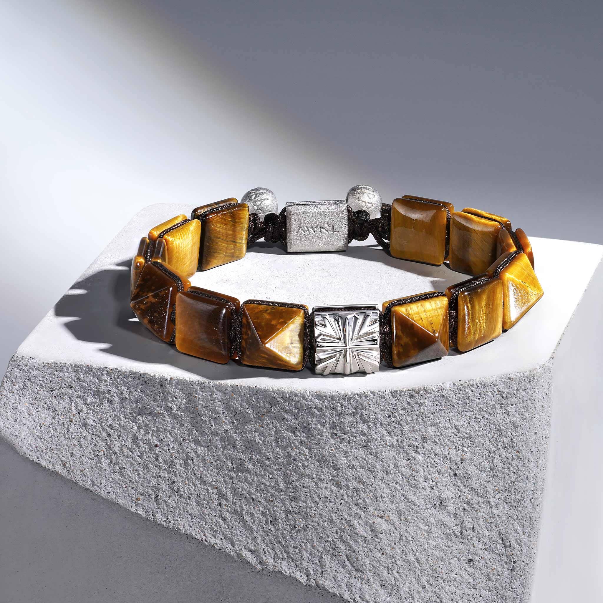 Knight's Cross Golden Tiger Eye Macrame Bracelet Bracelets AWNL