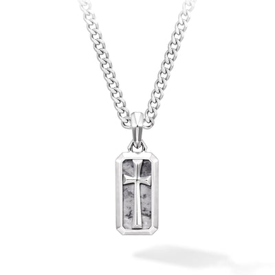 Knight Cross Necklace Picasso Jasper