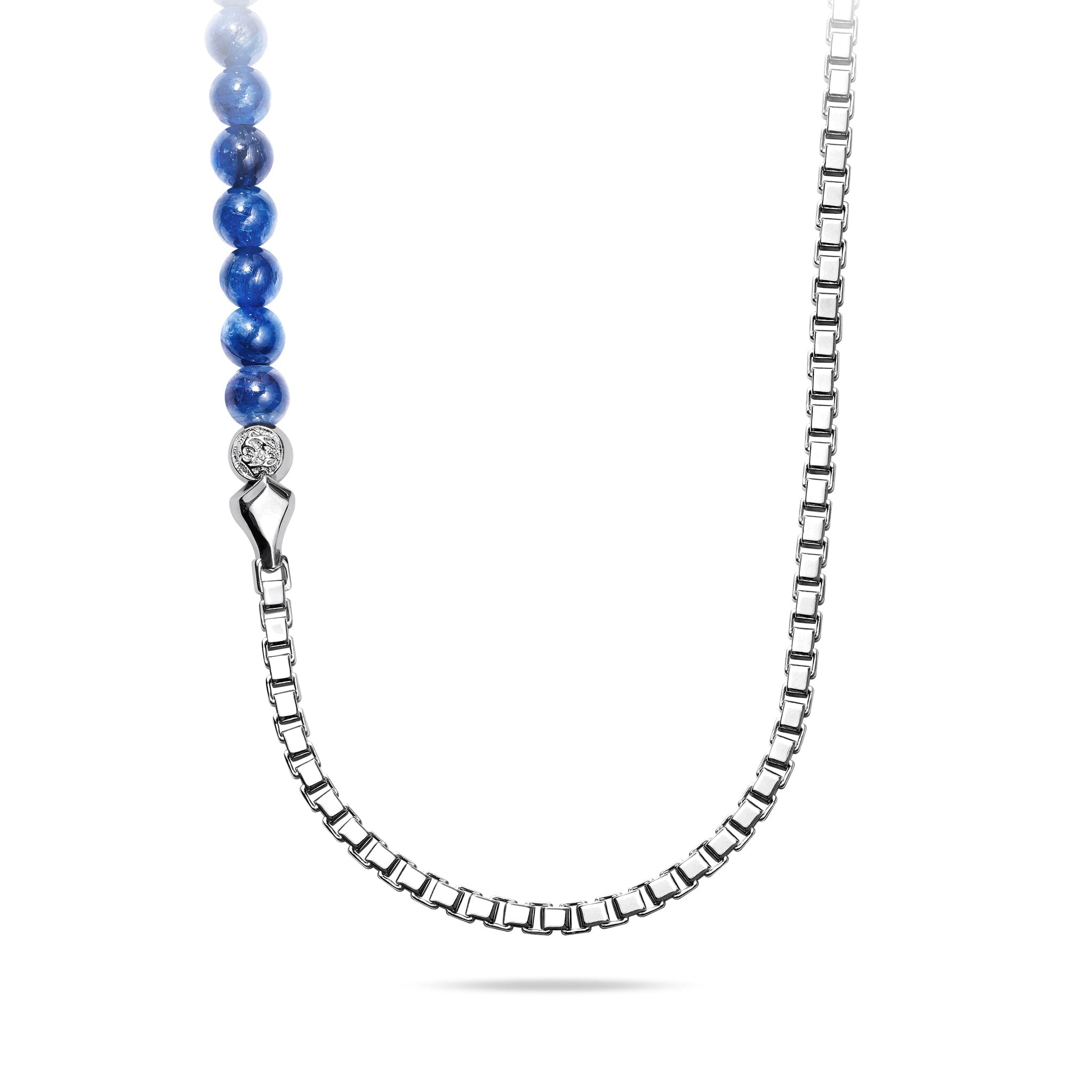 Kyanite Silver Box Chain Necklace Necklaces AWNL 56cm