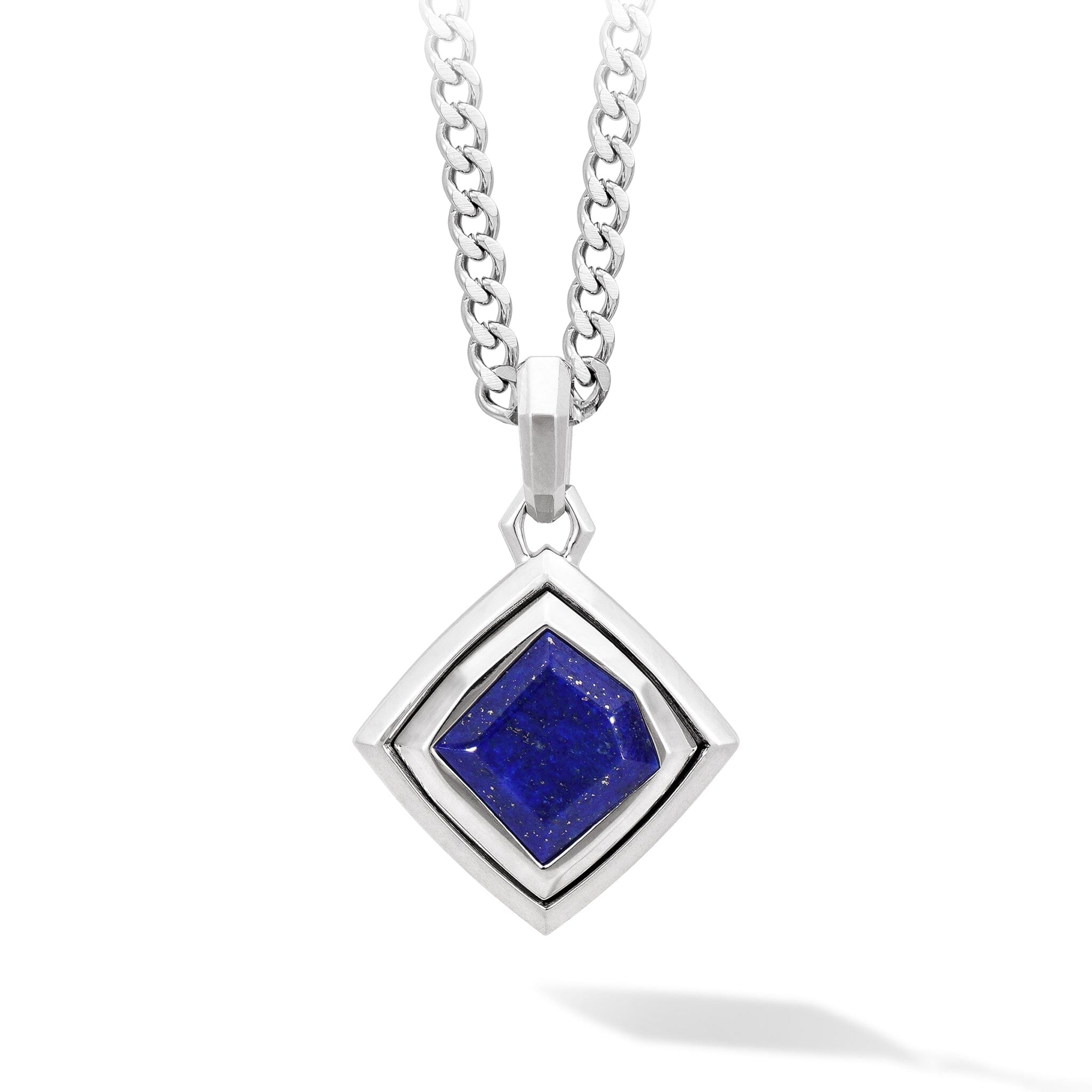 Lapis Lazuli Rhombus Necklace Necklaces AWNL Stainless Set 55cm 