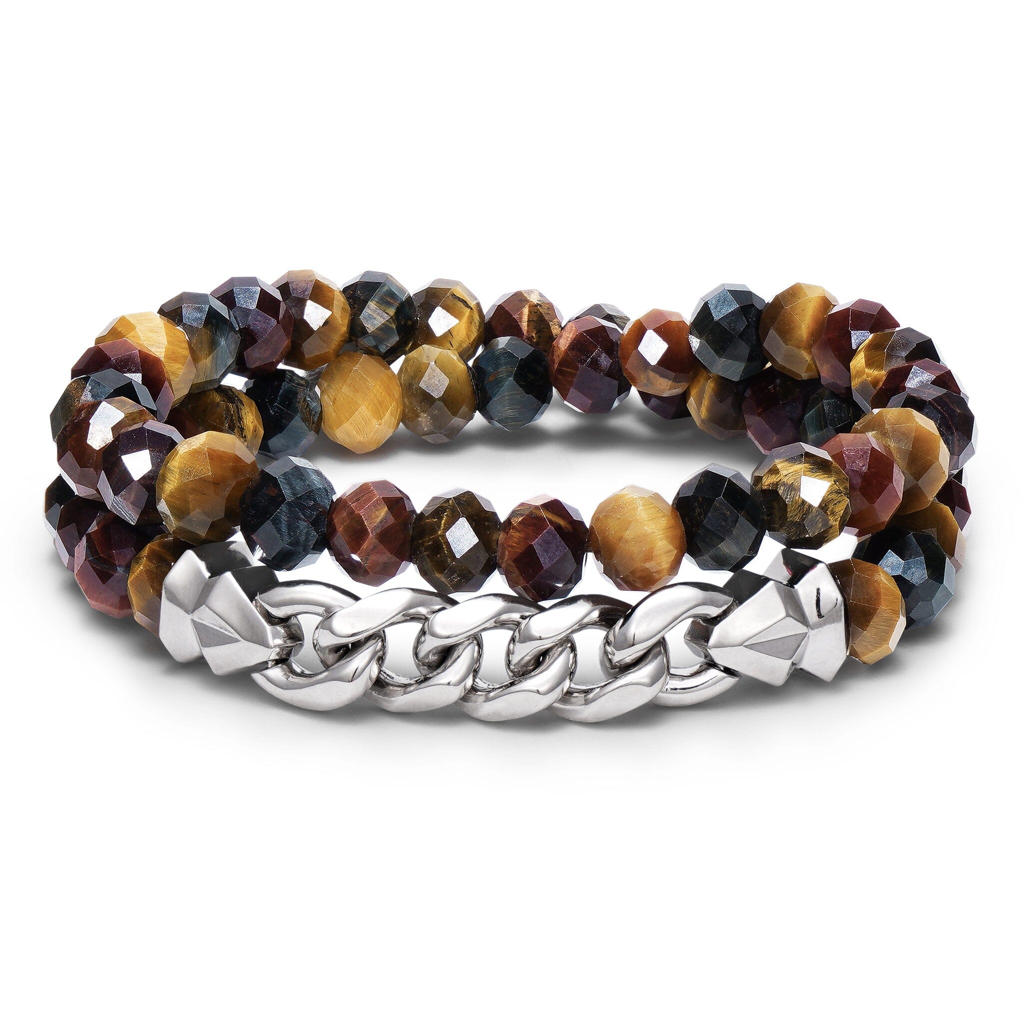 Multicolored Tiger Eye Double Wrap Bracelet