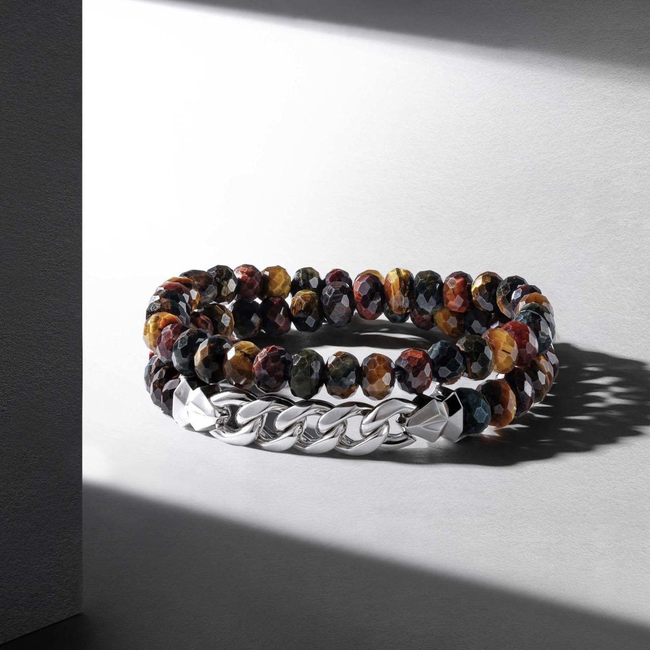 Multicolored Tiger Eye Double Wrap Bracelet Bracelets AWNL