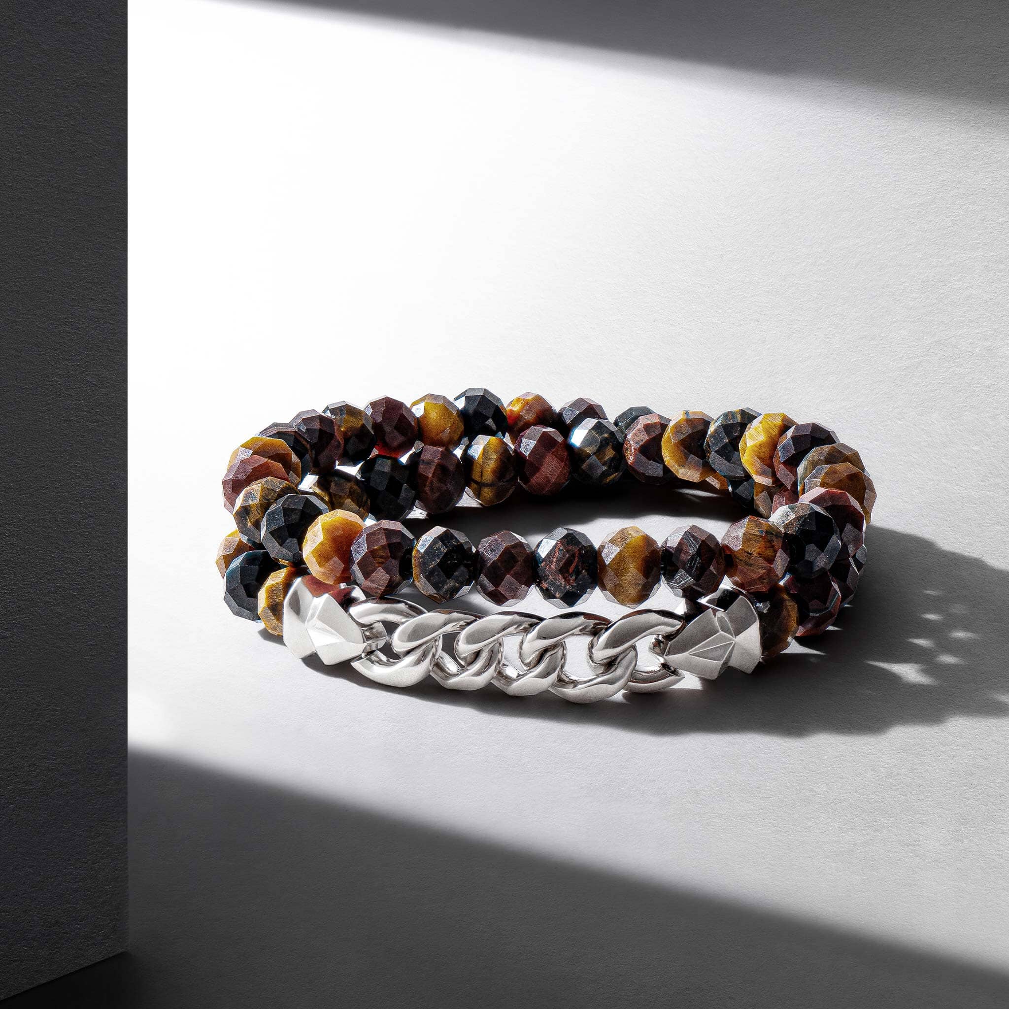 Multicolored Tiger Eye Double Wrap Bracelet Bracelets AWNL
