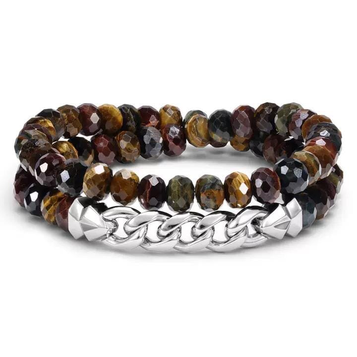 Multicolored Tiger Eye Double Wrap Bracelet Bracelets AWNL S