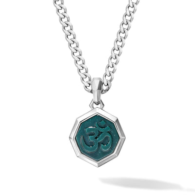 Om Sigil Necklace Bloodstone