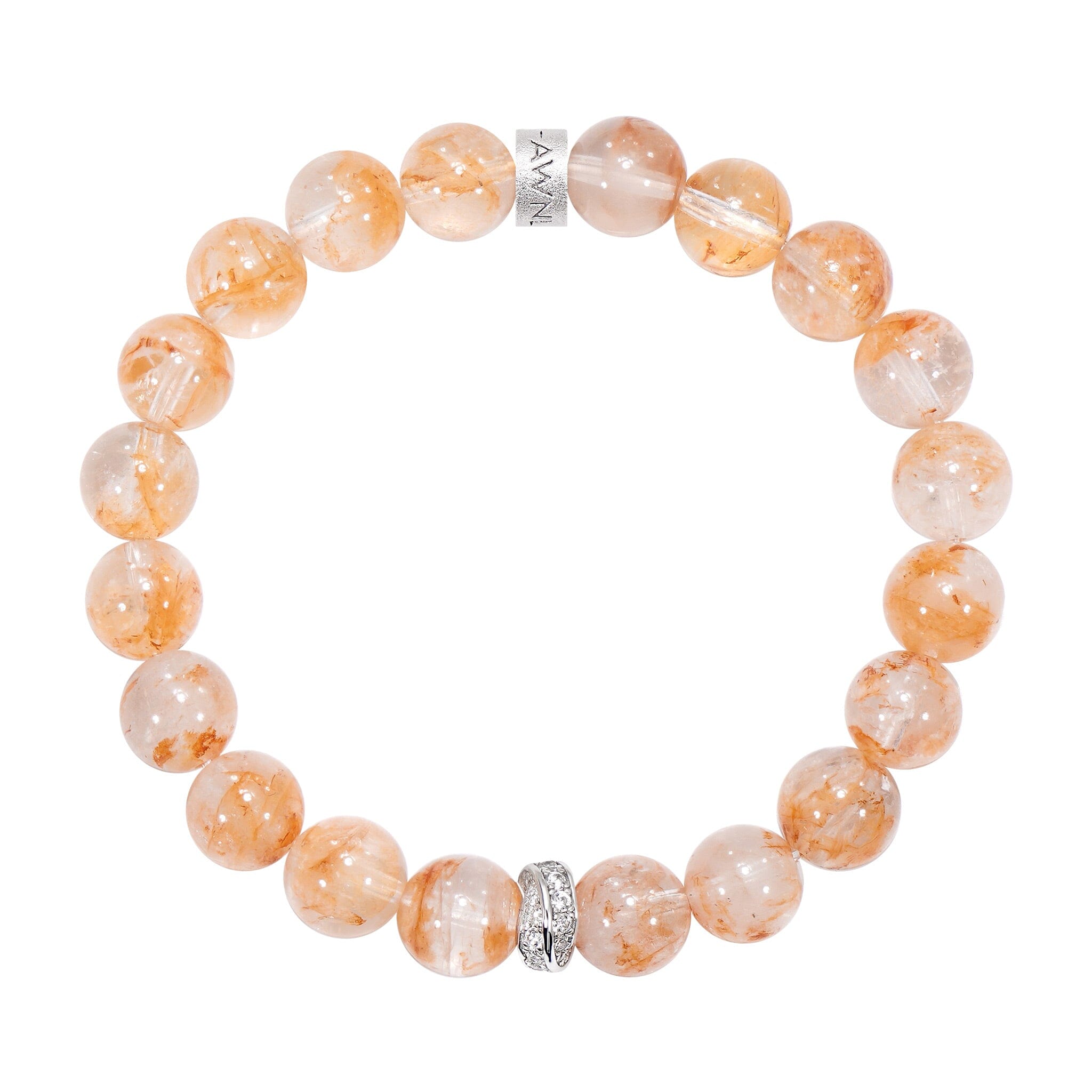 Orange Snowflake Phantom Quartz Bracelet Bracelets AWNL 