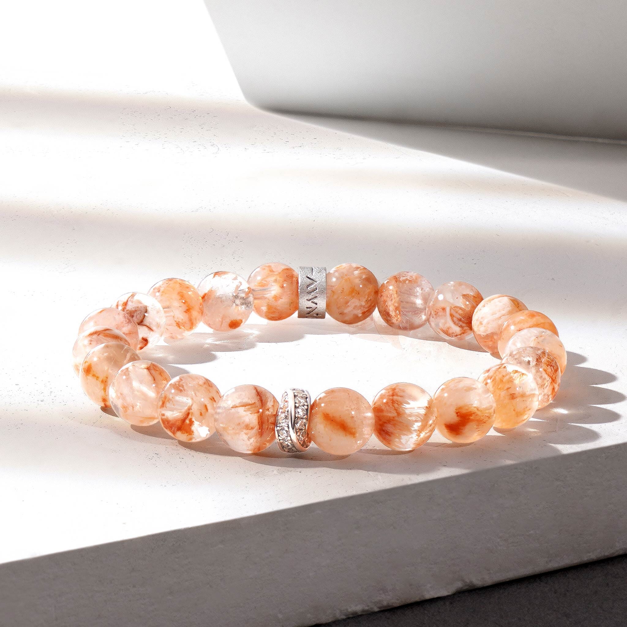 Orange Snowflake Phantom Quartz Bracelet Bracelets AWNL 