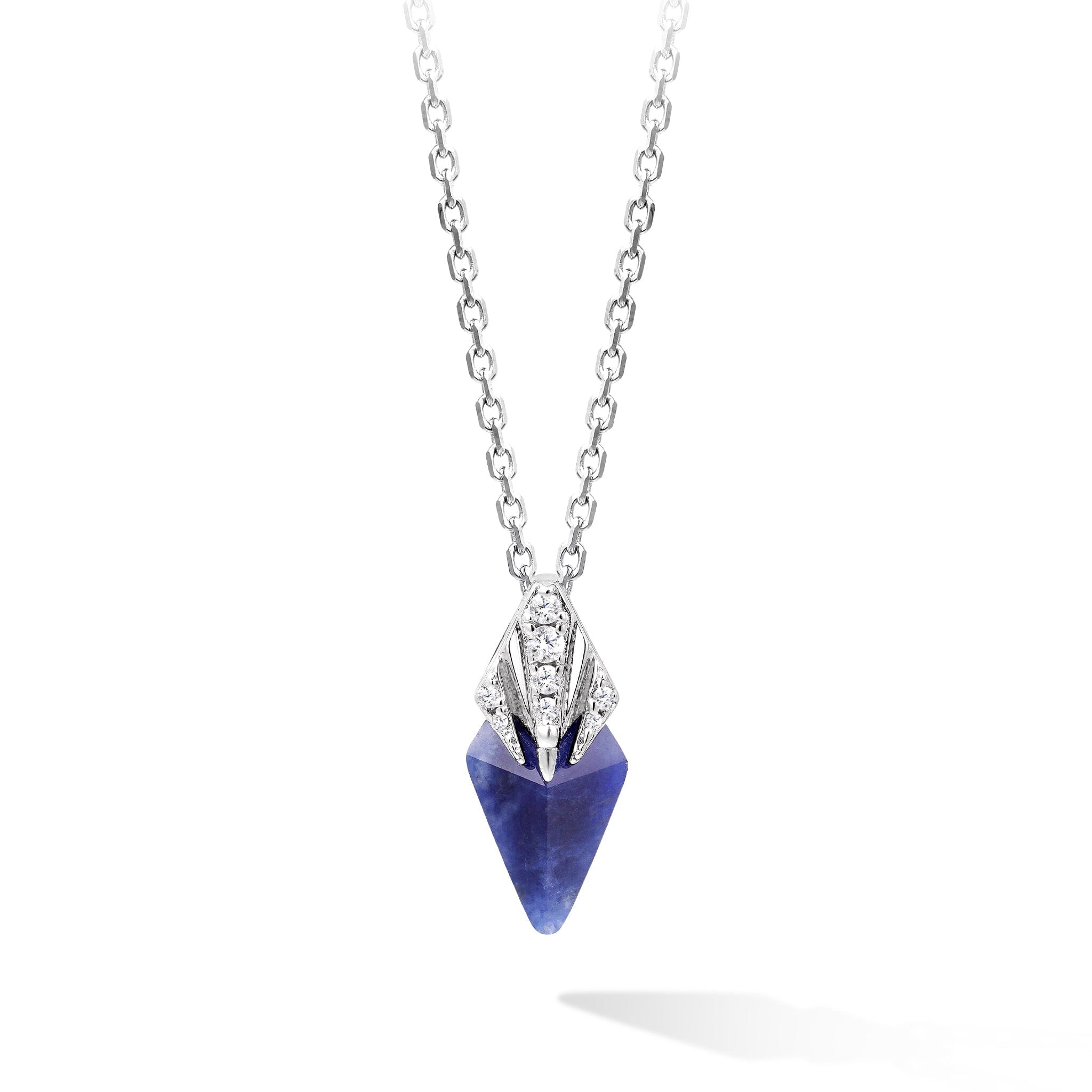 Poseidon Trident Sodalite Necklace for Women Necklaces AWNL Silver Set - 47cm