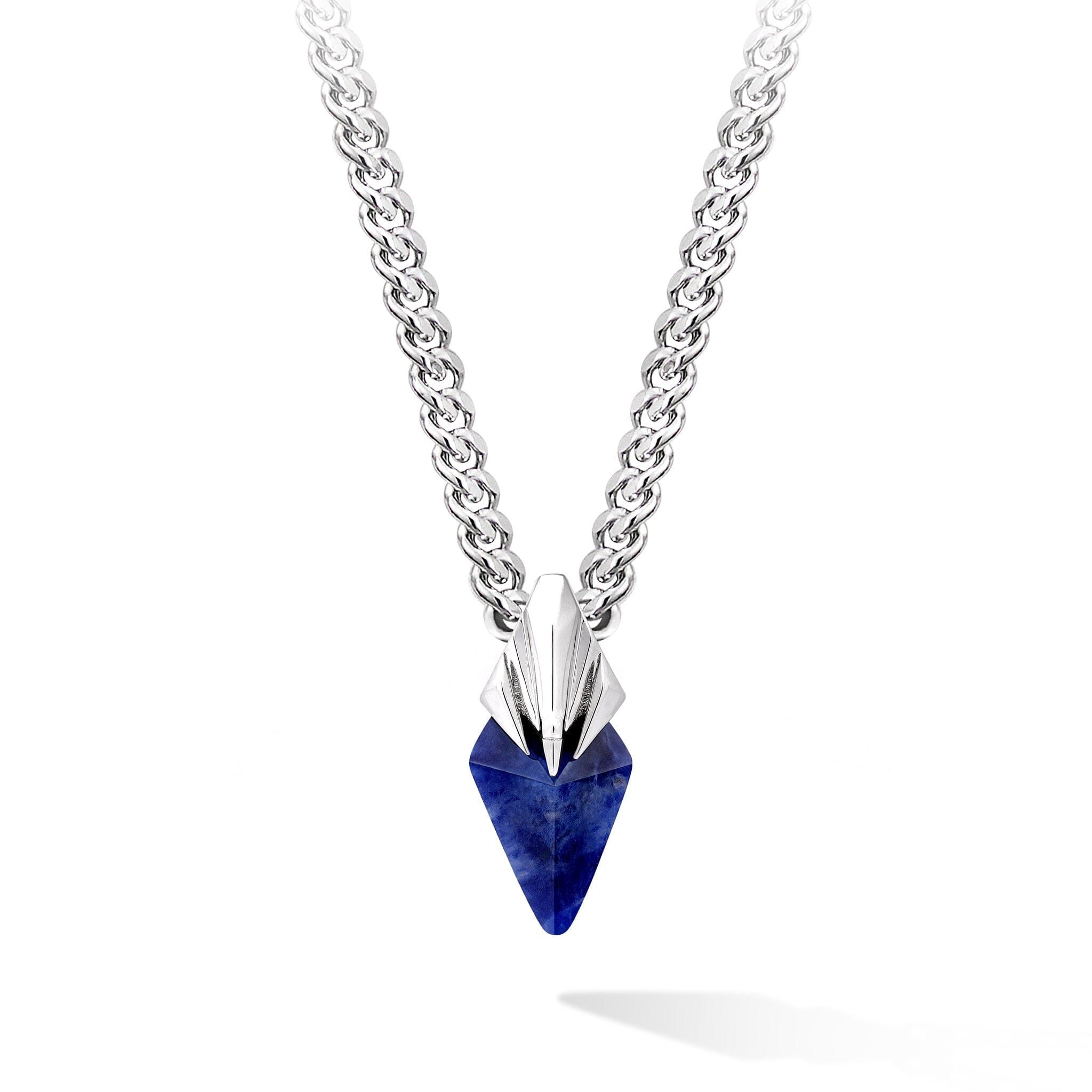 Poseidon Trident Sodalite Necklace Mini Necklaces AWNL Silver Set - 55cm