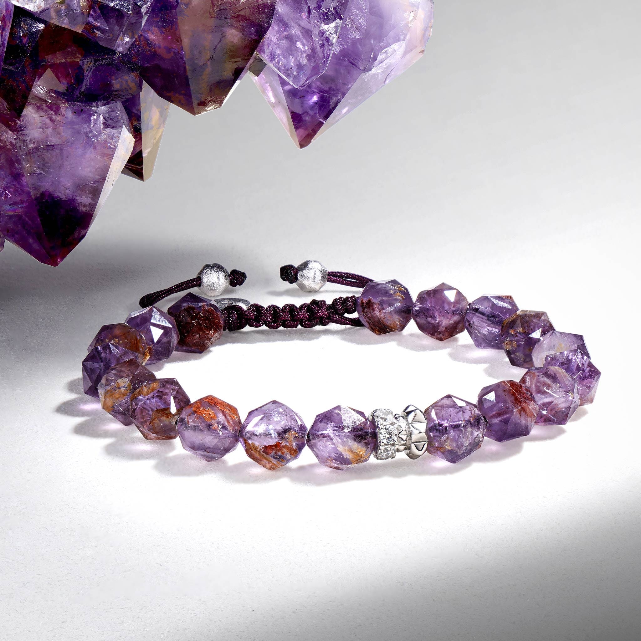 Rosa Roxburghii Phantom Quartz Macrame Bracelet Bracelets AWNL