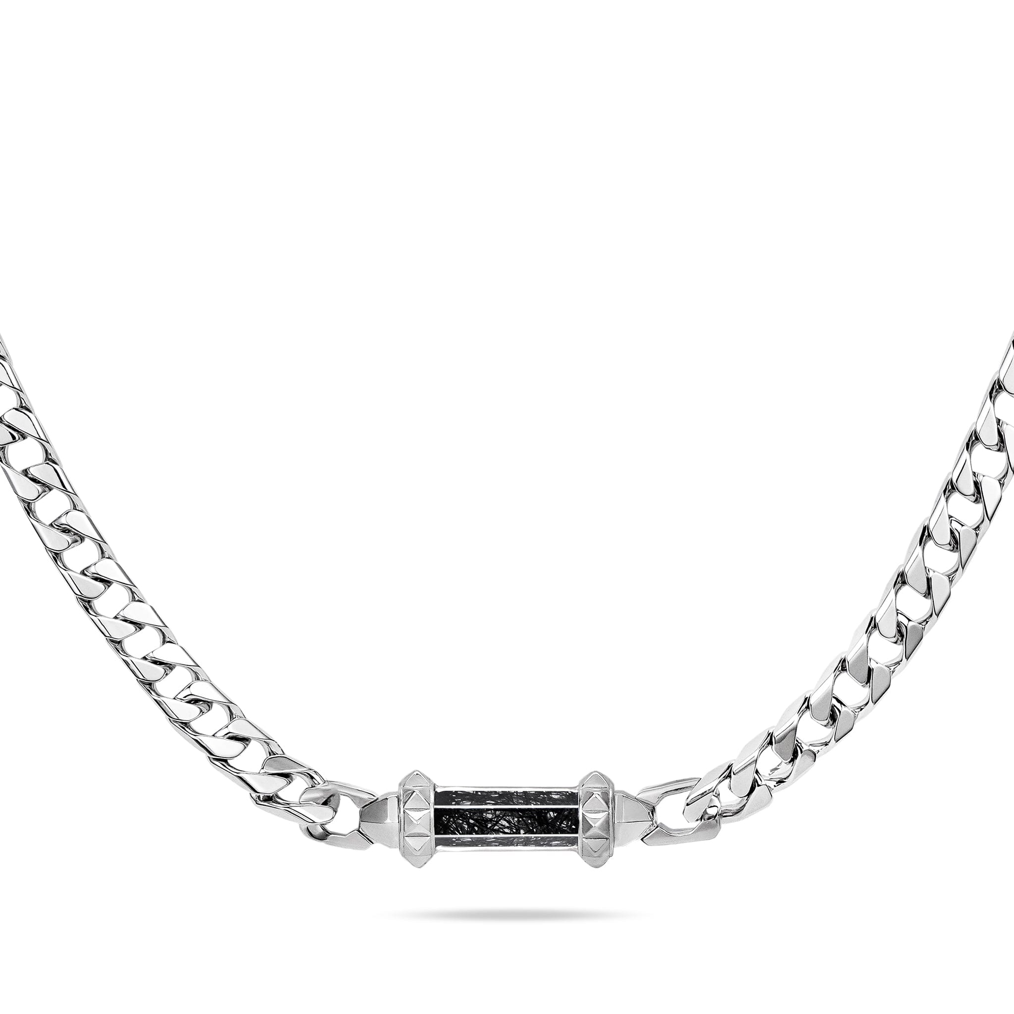 Rutilated Quartz Black Fantasy Chain Necklace Necklaces AWNL 55cm