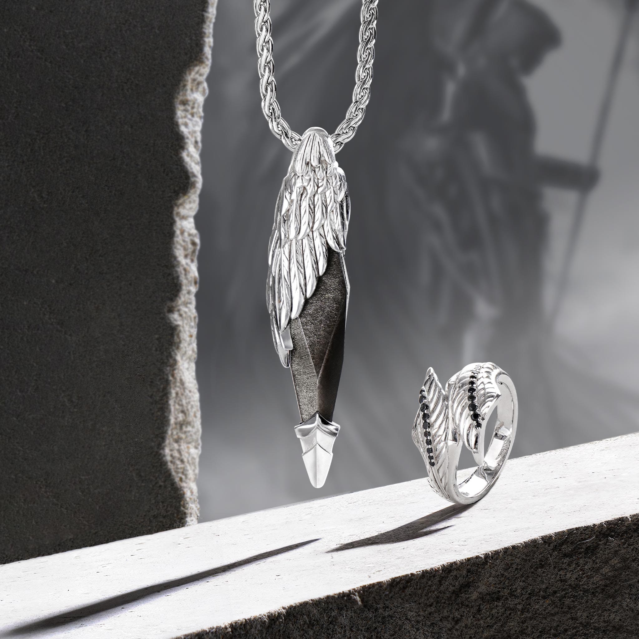 Seraph Wing Band Ring Rings AWNL