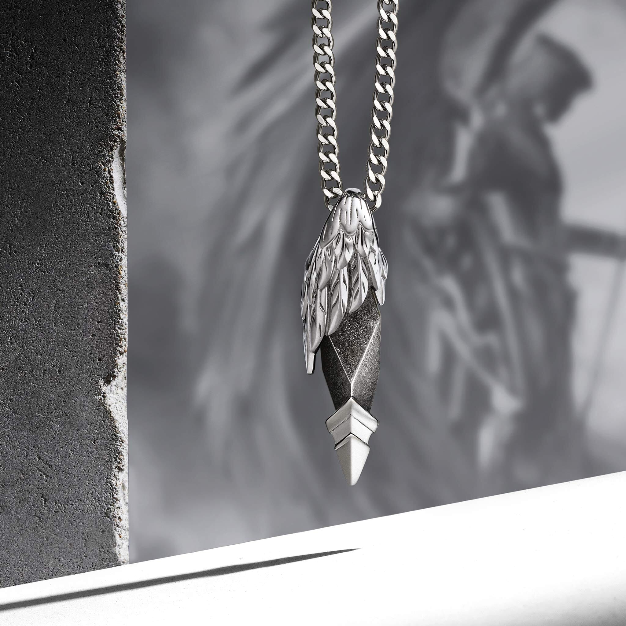 Seraph Wing Silver Obsidian Mini Necklace Necklaces AWNL