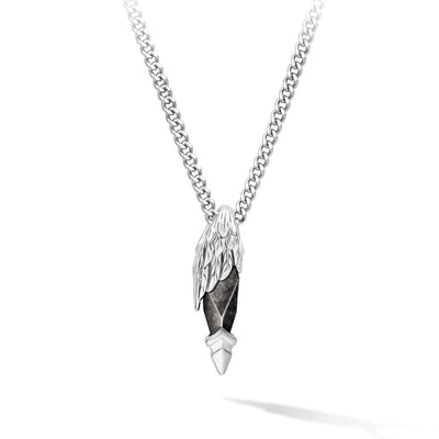 Seraph Necklace Silver Obsidian / M