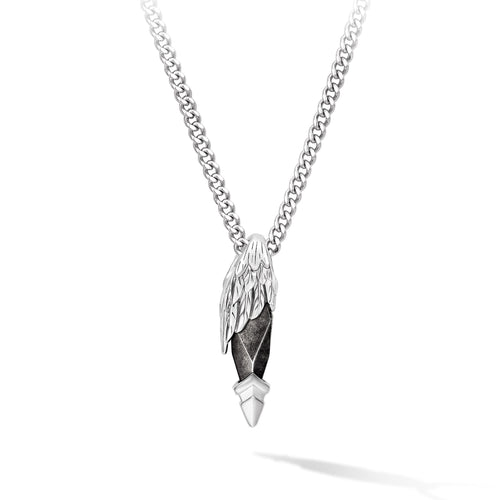 Seraph Wing Silver Obsidian Mini Necklace Necklaces AWNL F