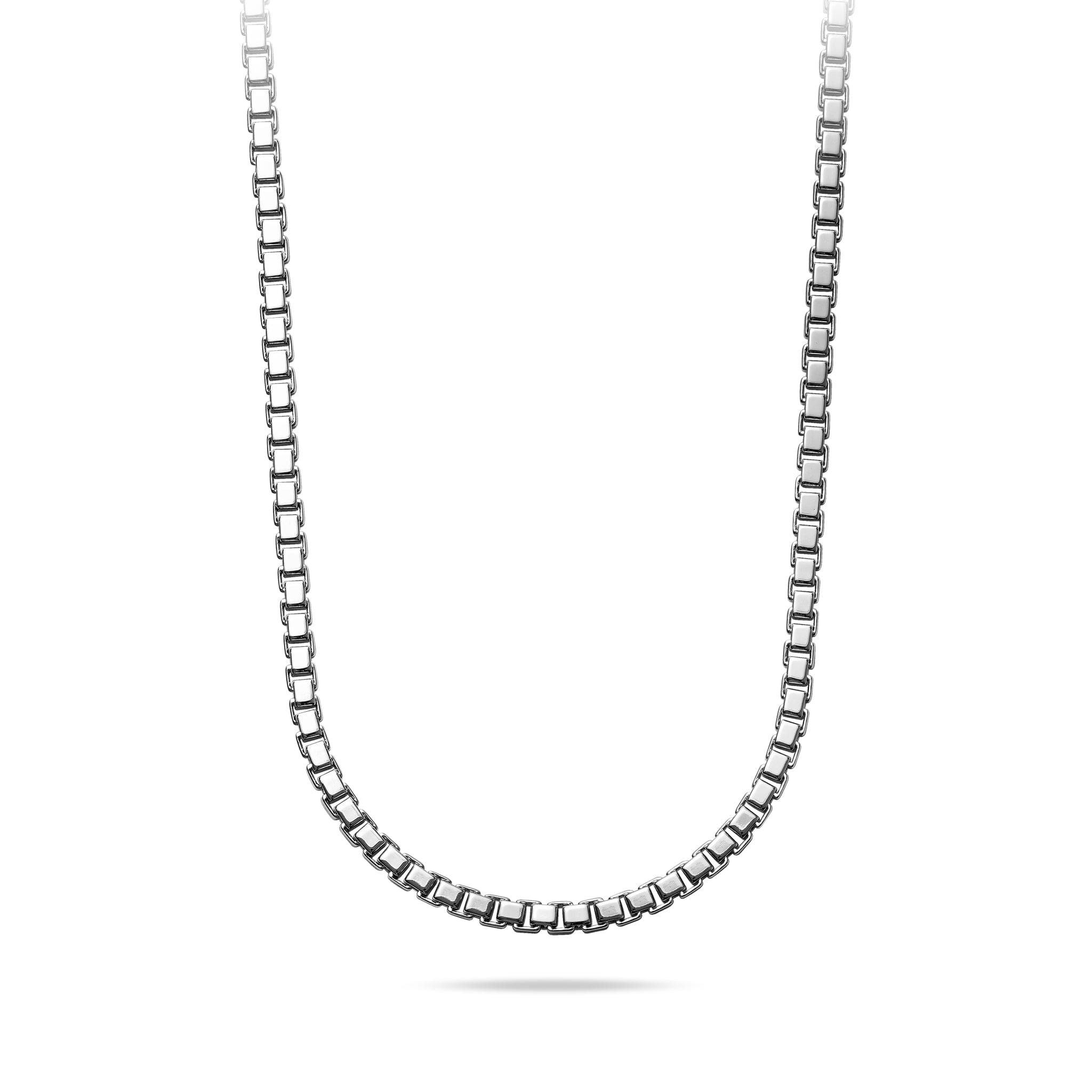 Sterling Silver Venetian Box Chain Chains AWNL Small Box - 55cm