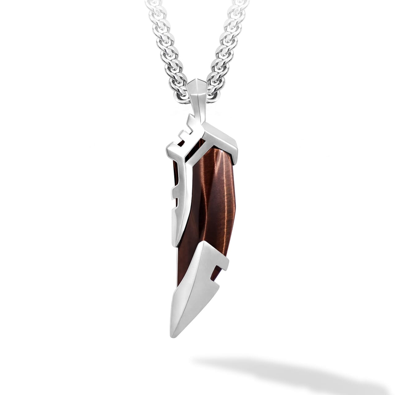 Tiger's Fang Red Tiger Eye Necklace Necklaces AWNL Silver Set 55cm