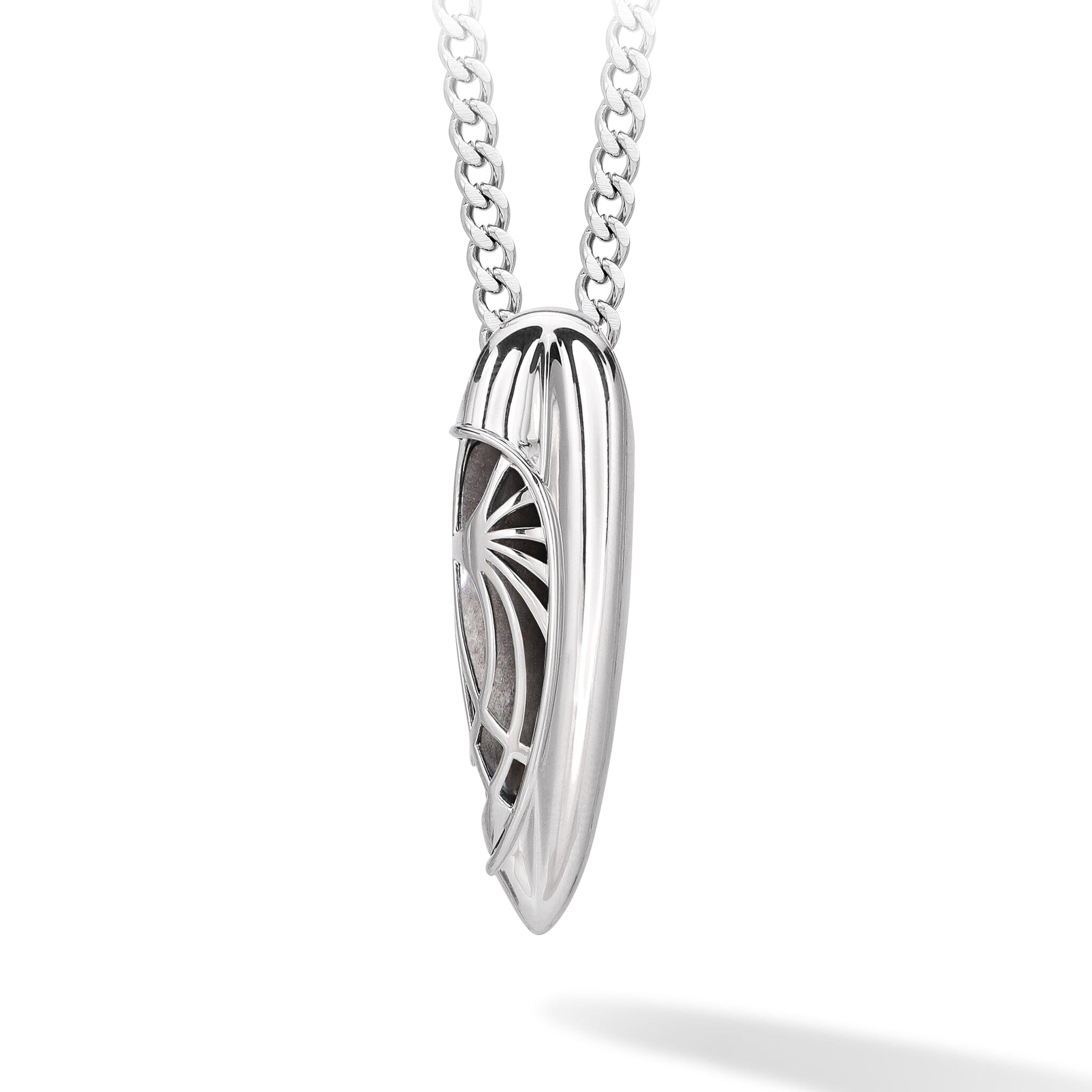 Time Capsule Silver Obsidian Necklace Necklaces AWNL Stainless Set 55cm 