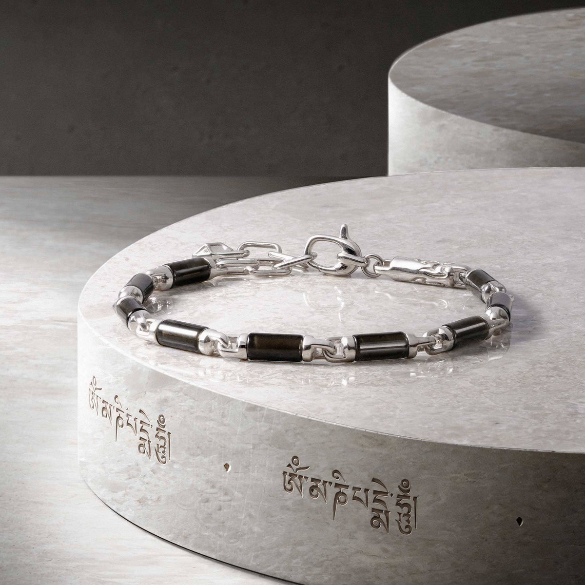 Vajra Spike Bracelet Black Obsidian Bracelets AWNL