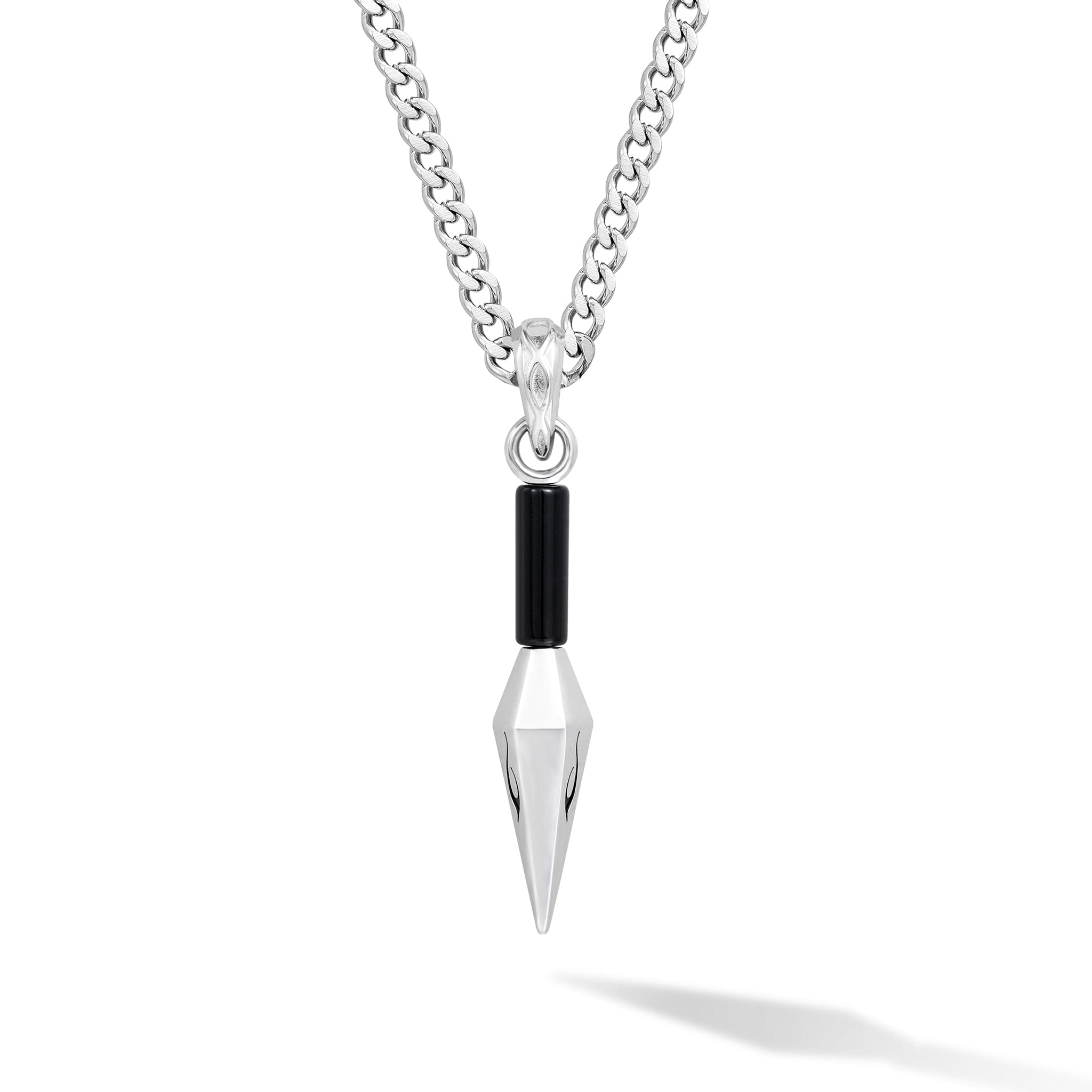 Obsidian & Silver Sword of Wisdom Pendant Necklace for Men | AWNL