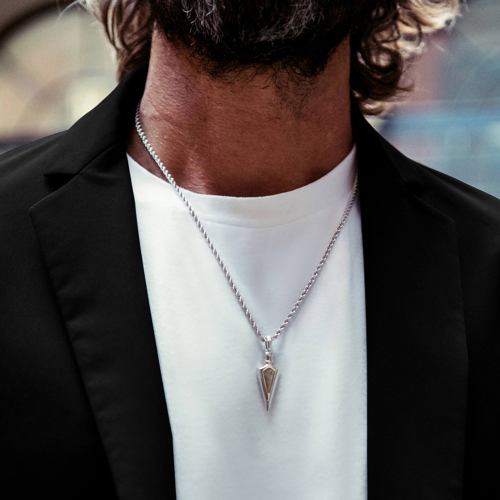 Men's Arrowhead Necklace with Meteorite Necklaces WAA FASHION GROUP 