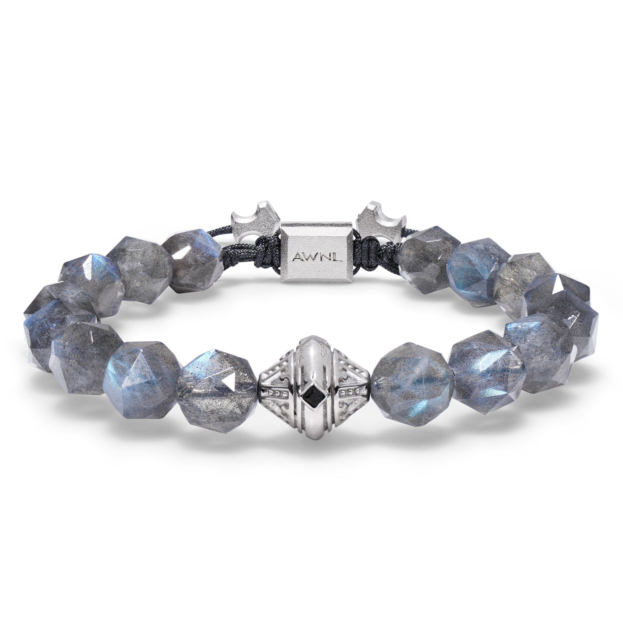 Men’s Beaded Bracelet with Spectrolite and Beacon Charm Bracelets WAA FASHION GROUP