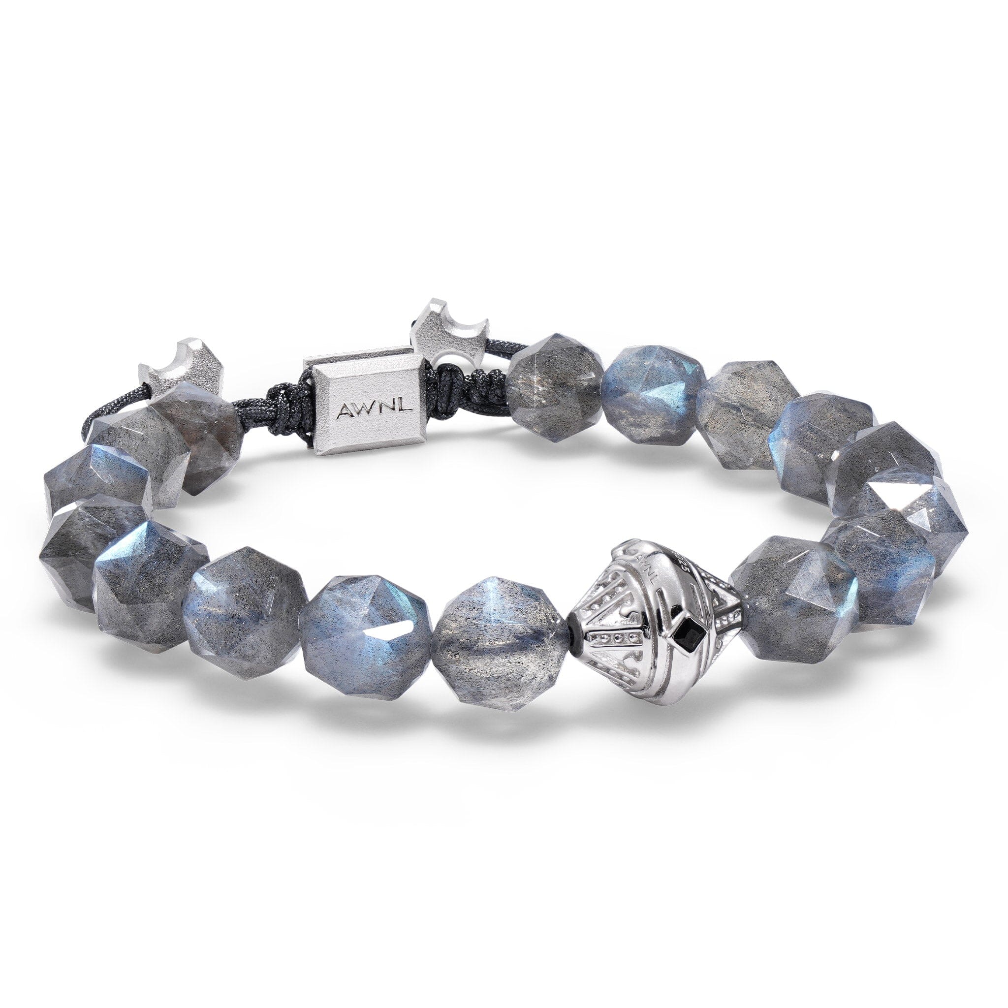 Men’s Beaded Bracelet with Spectrolite and Beacon Charm Bracelets WAA FASHION GROUP