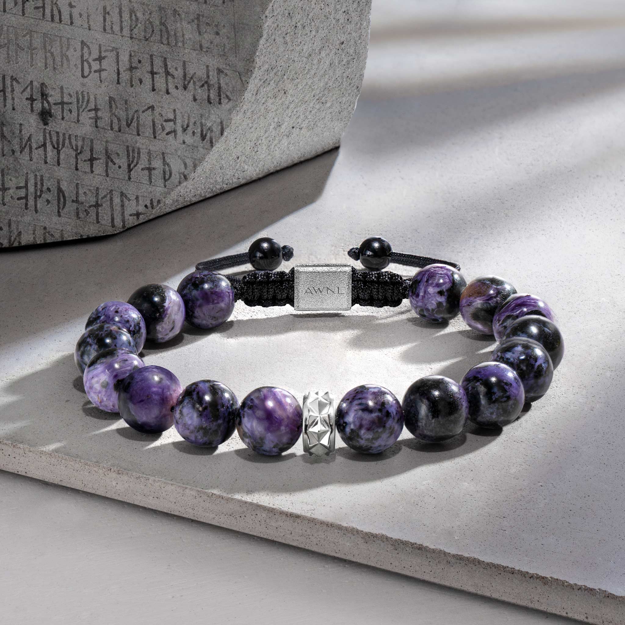 Men's Beaded Drawstring Bracelet with Charoite Bracelets WAA FASHION GROUP 