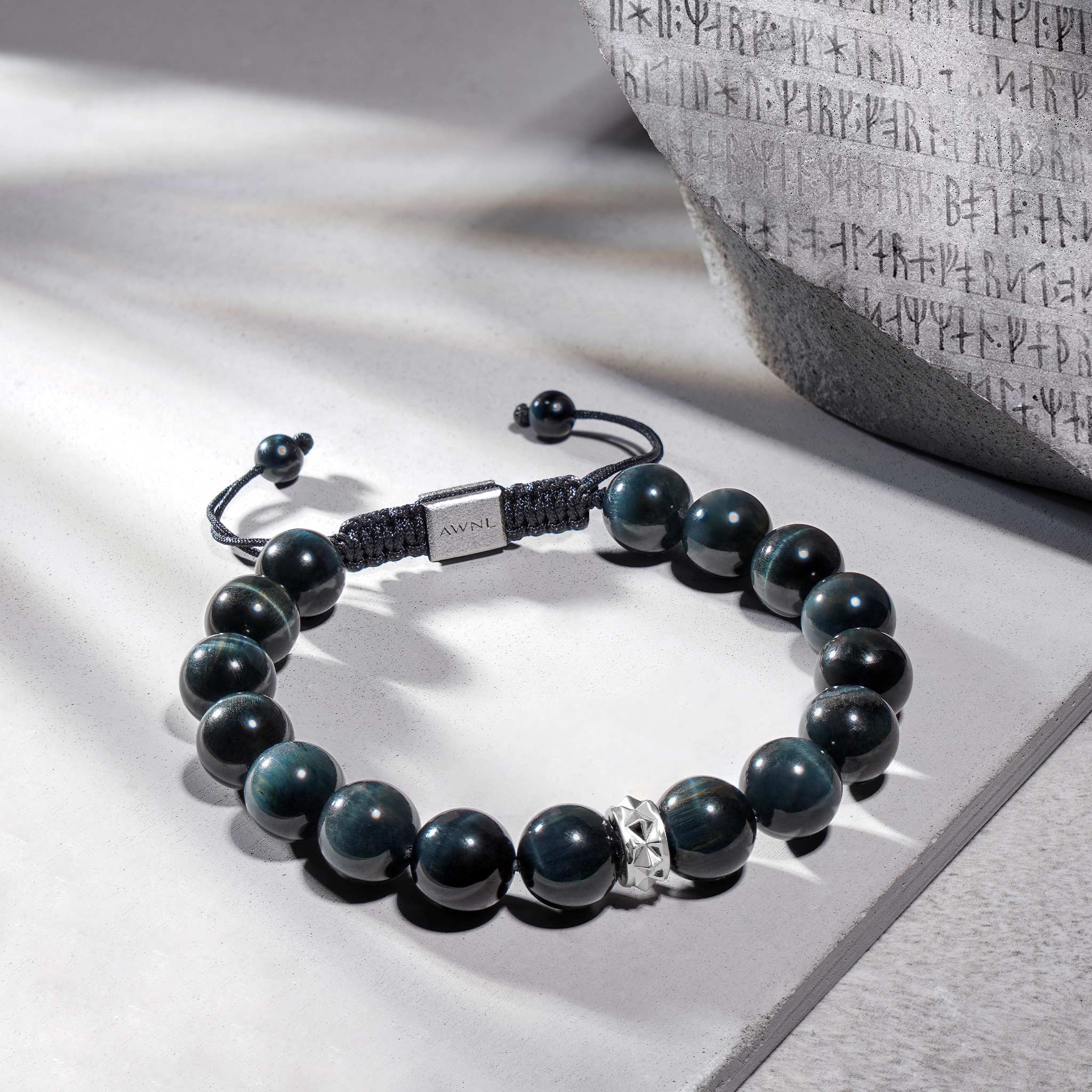Men's Beaded Drawstring Bracelet with Hawk Eye Bracelets WAA FASHION GROUP