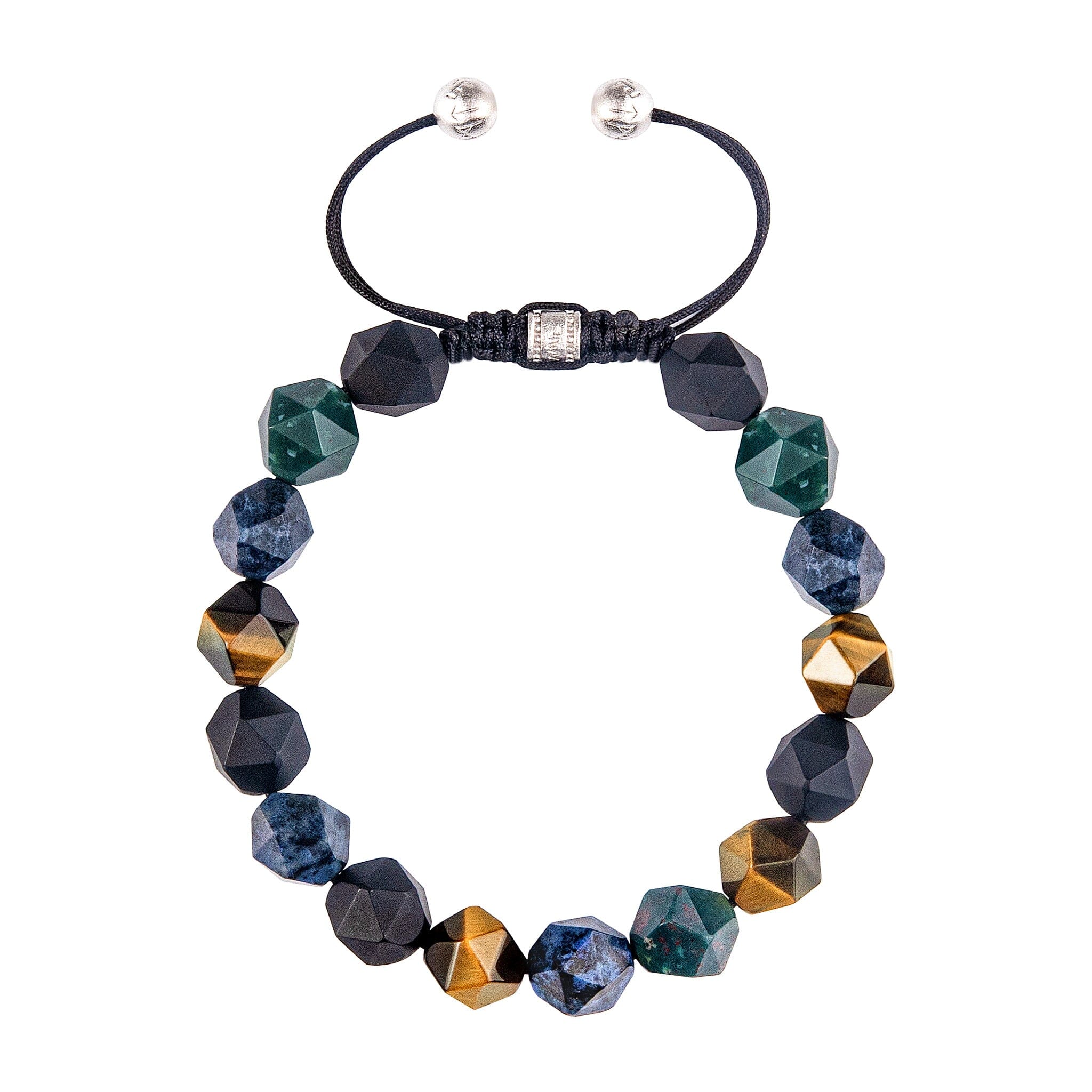Men's Beaded Macrame Bracelet with Multi Colored Gemstones Bracelets WAA FASHION GROUP