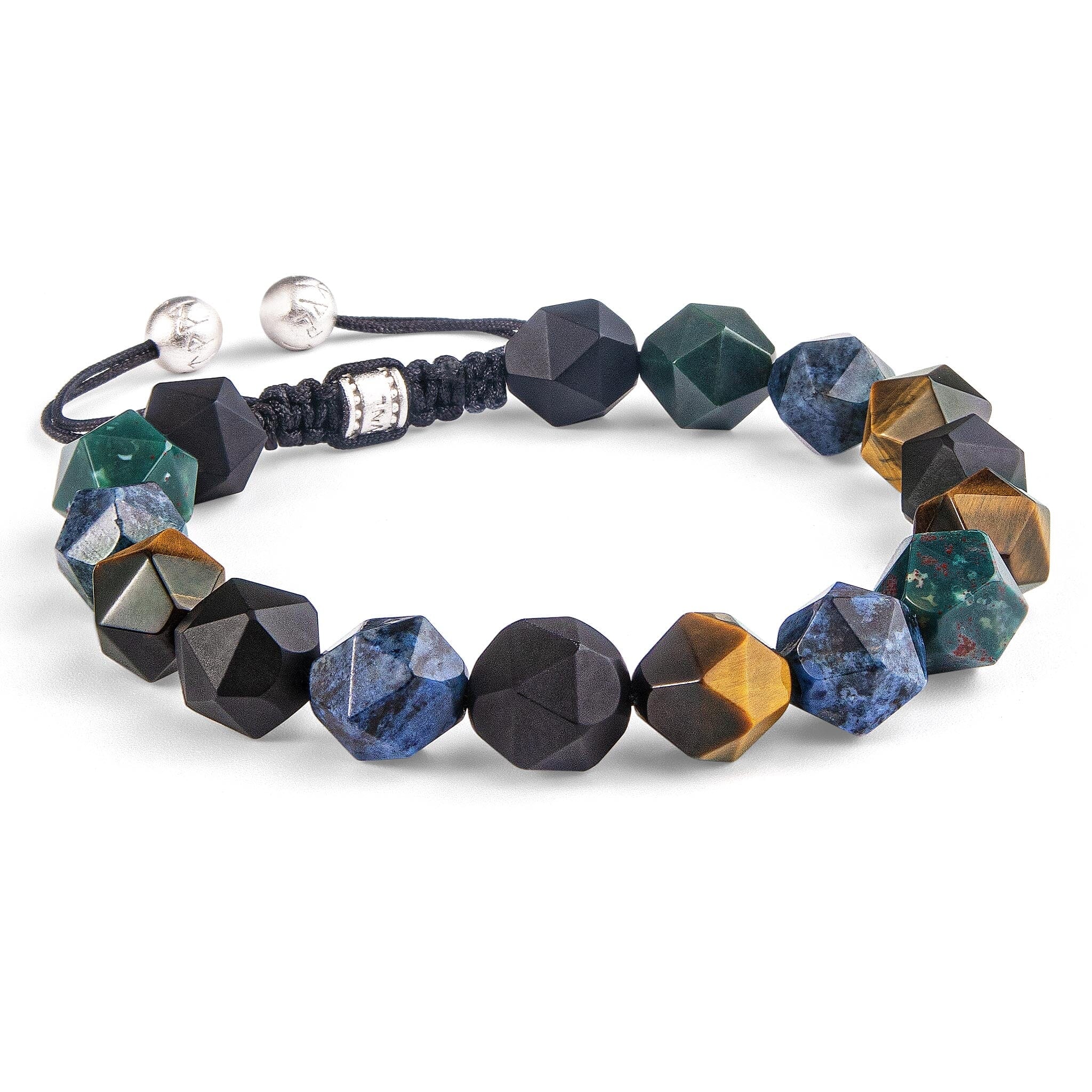 Men's Beaded Macrame Bracelet with Multi Colored Gemstones Bracelets WAA FASHION GROUP