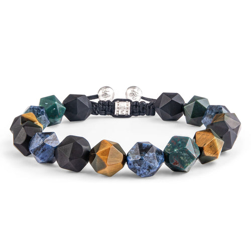 Men's Beaded Macrame Bracelet with Multi Colored Gemstones Bracelets WAA FASHION GROUP