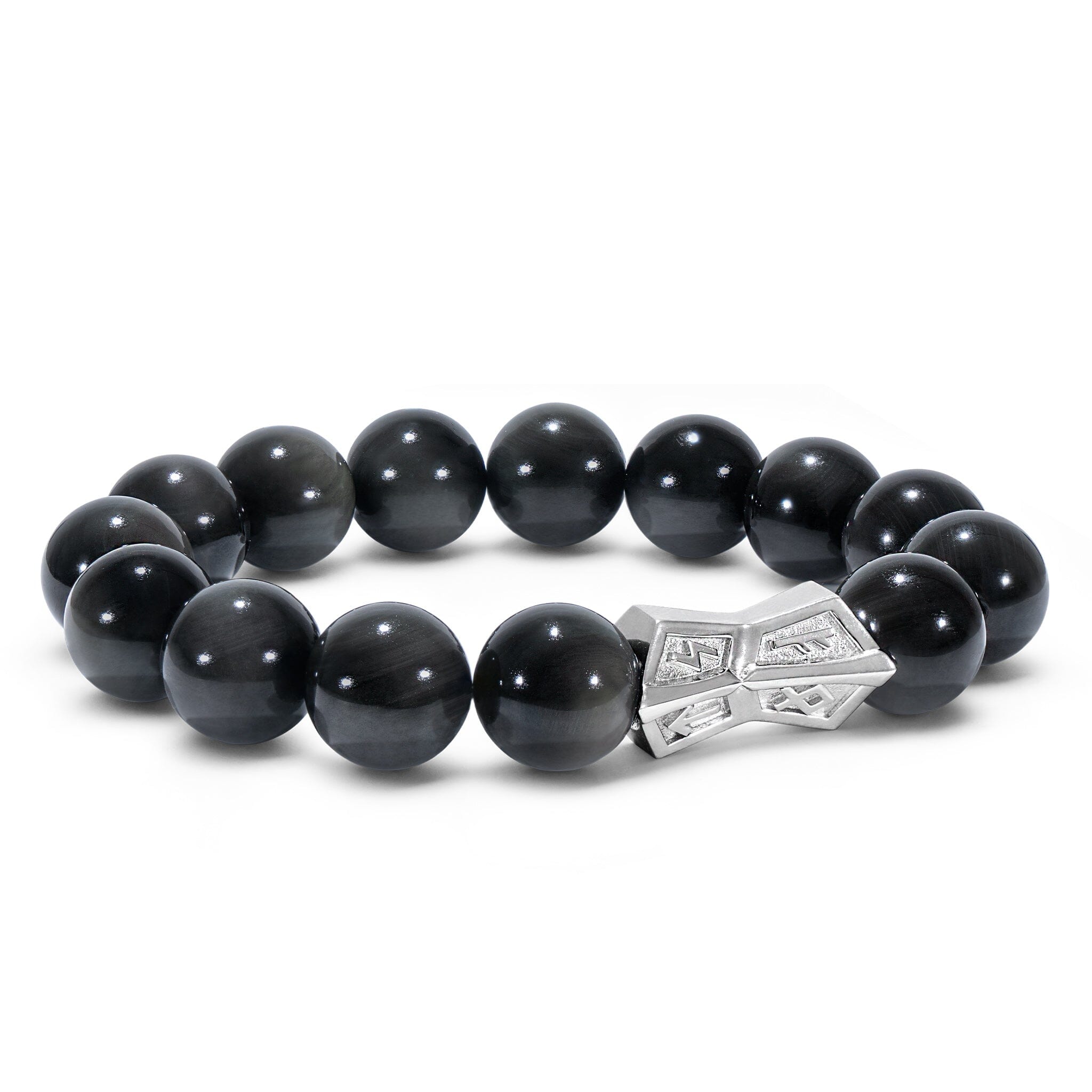 Men's Crossguard Charm Beaded Bracelet with Onyx and Runes Bracelets WAA FASHION GROUP 