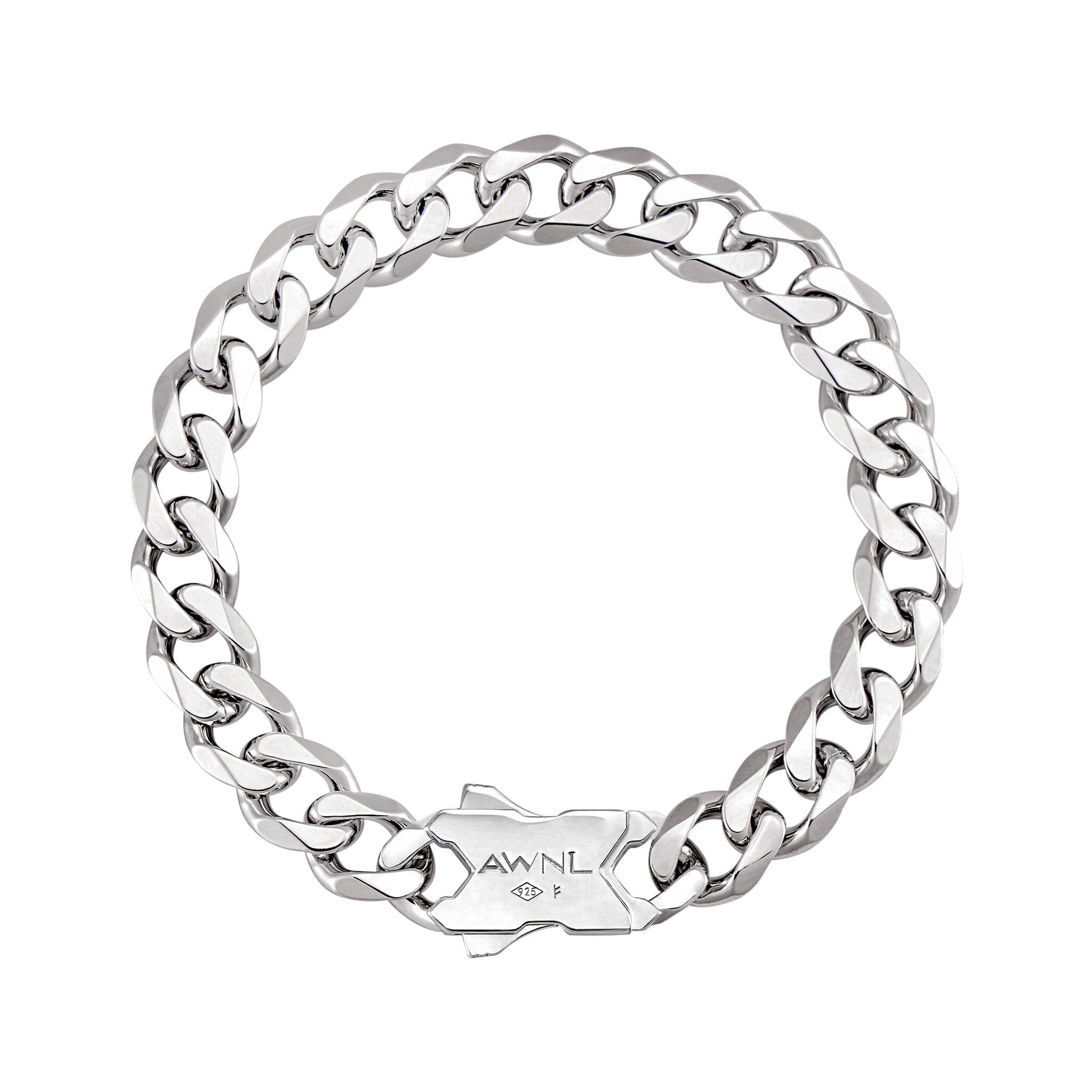 Men's Cuban Link Silver Chain Bracelet with Blue Aventurine Bracelets WAA FASHION GROUP