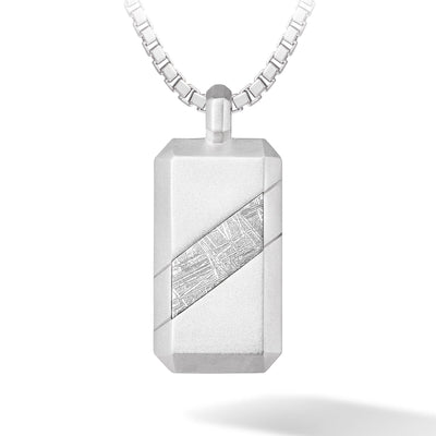 Inlay Tag Necklace Meteorite