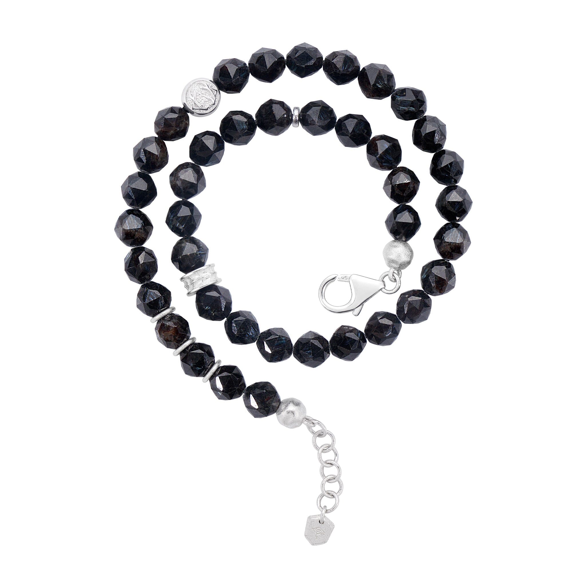 Men's Double Wrap Beaded Bracelet with Nuummite Bracelets WAA FASHION GROUP 