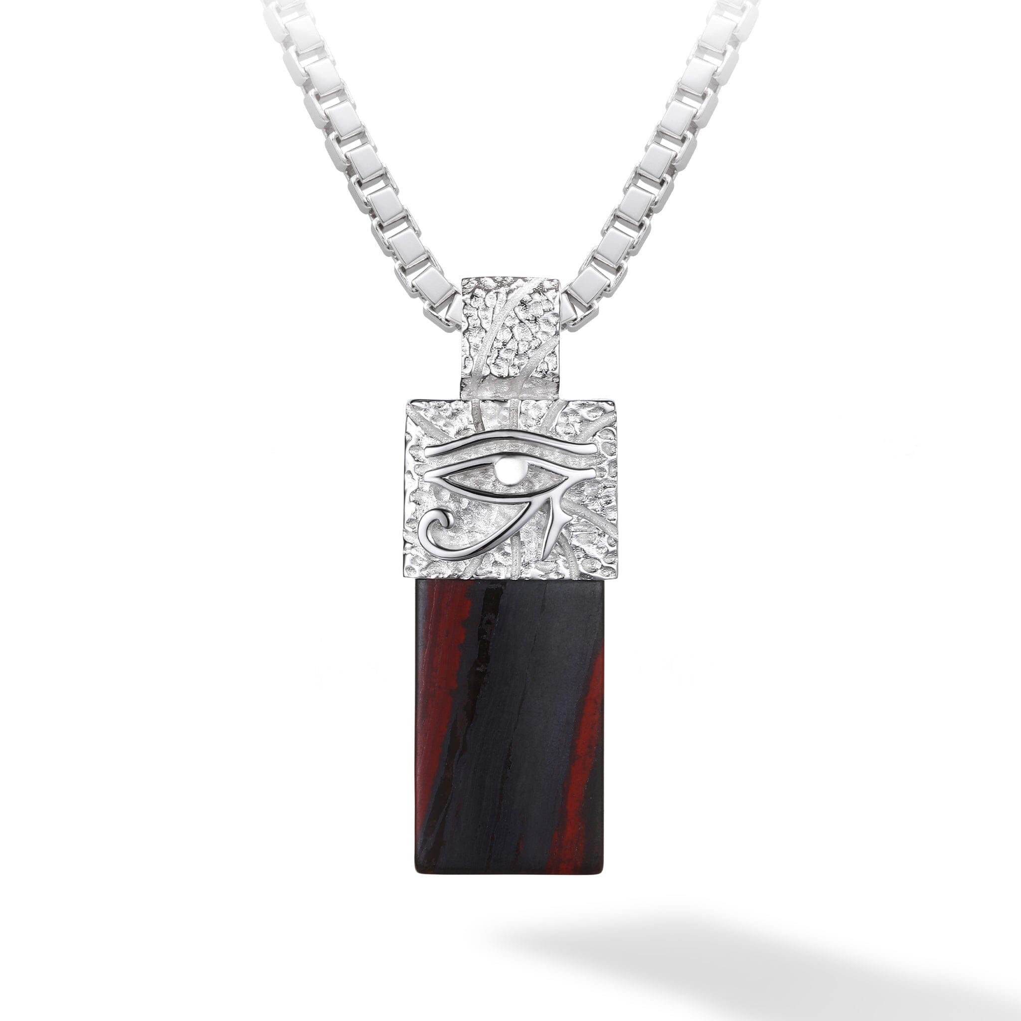 Australian Tiger Iron Natural offers Gemstone Sterling Silver Necklace